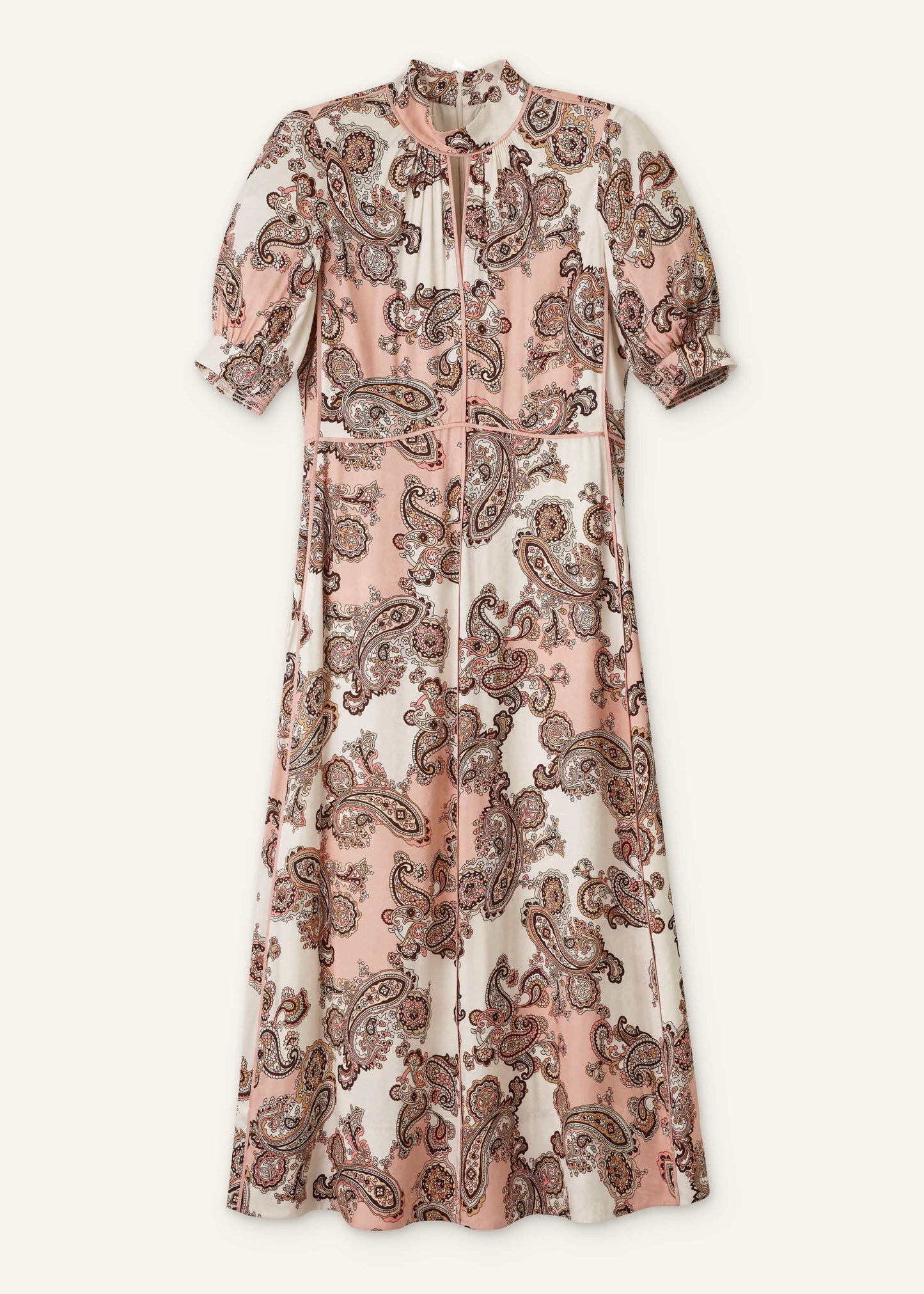 ME and EM Clothing Pink Paisley Print Fit + Flare Maxi Dress
