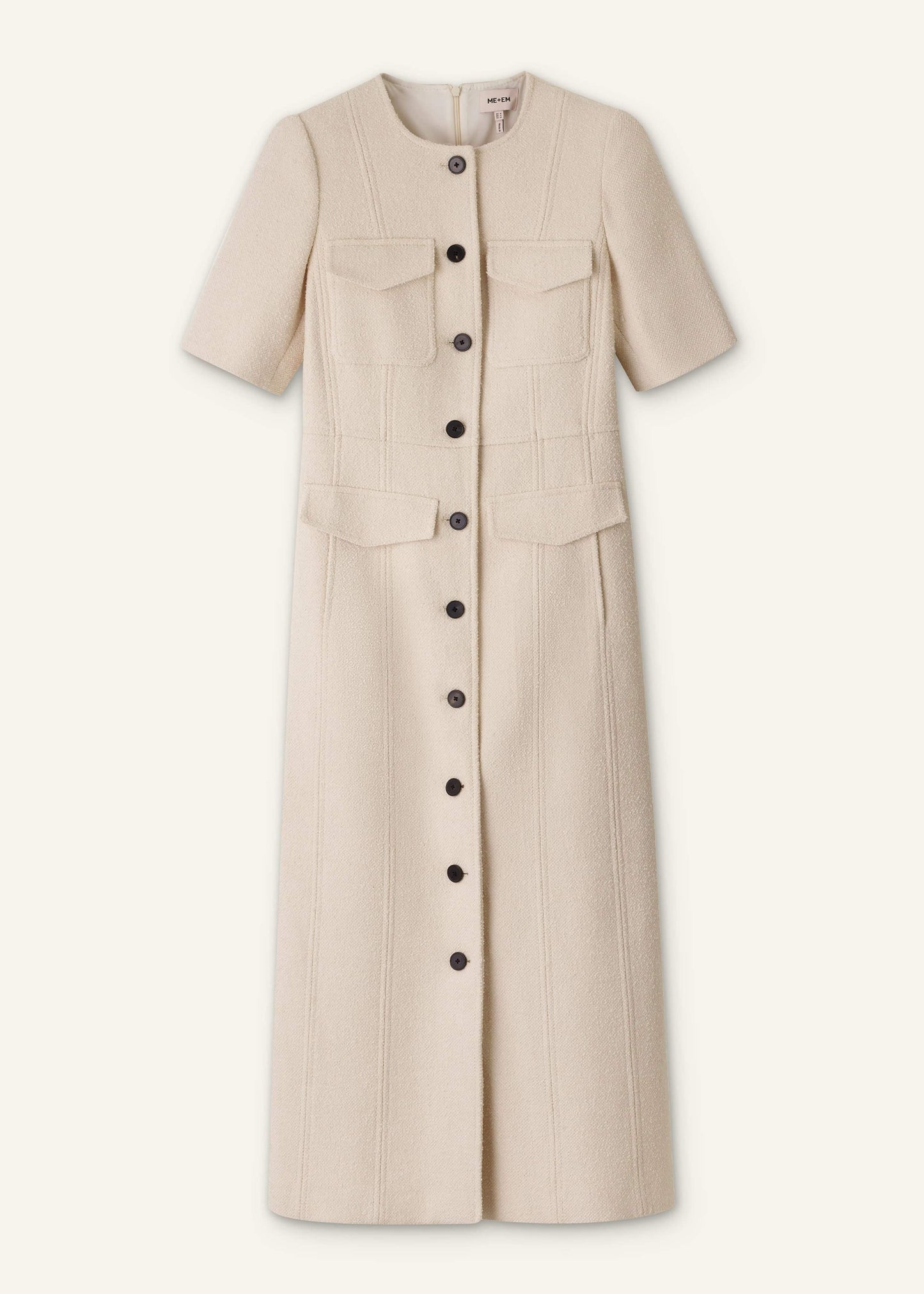 ME and EM Clothing Cream Button Front Maxi Dress