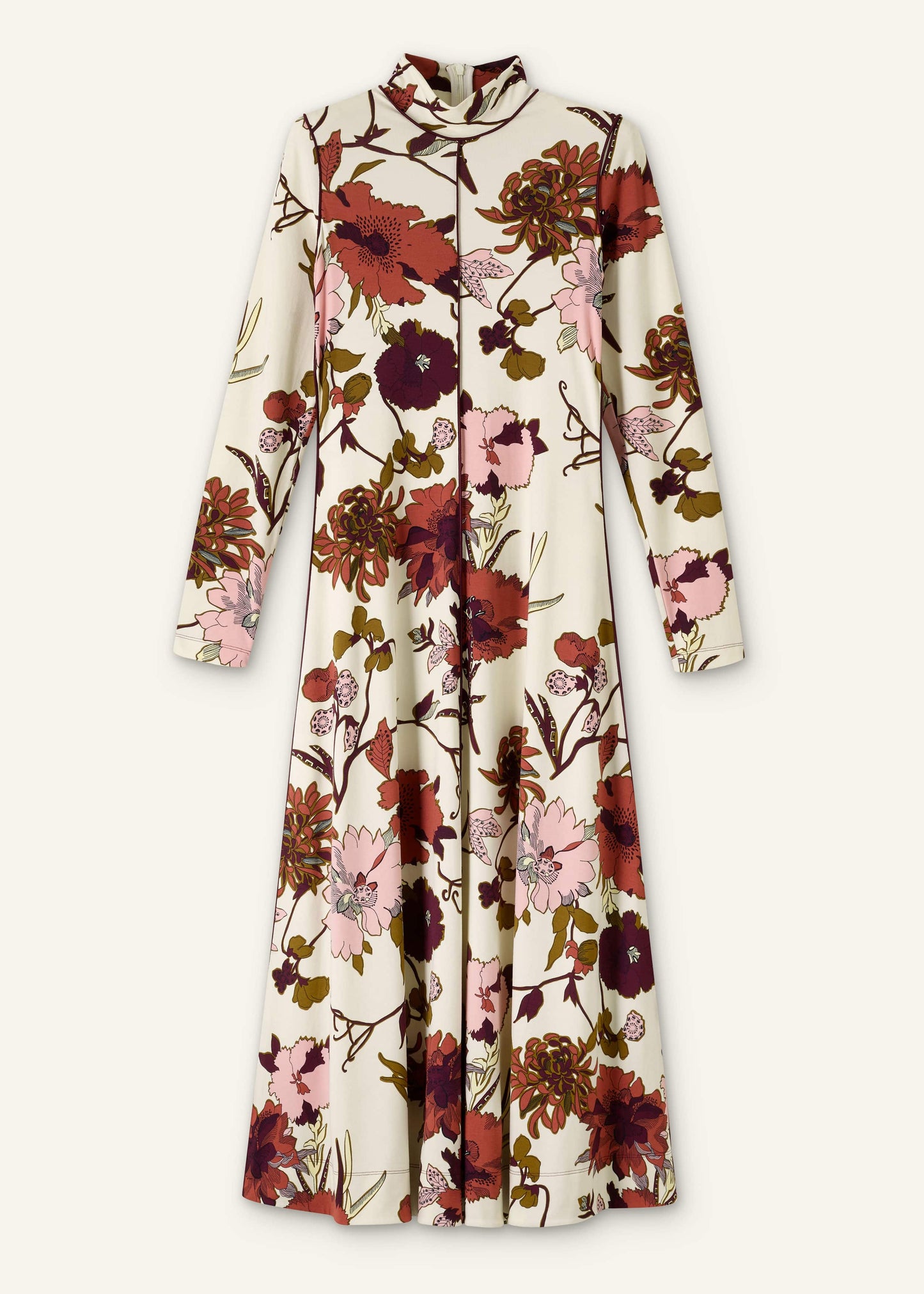ME and EM Clothing Cream High Neck Jersey Maxi Dress
