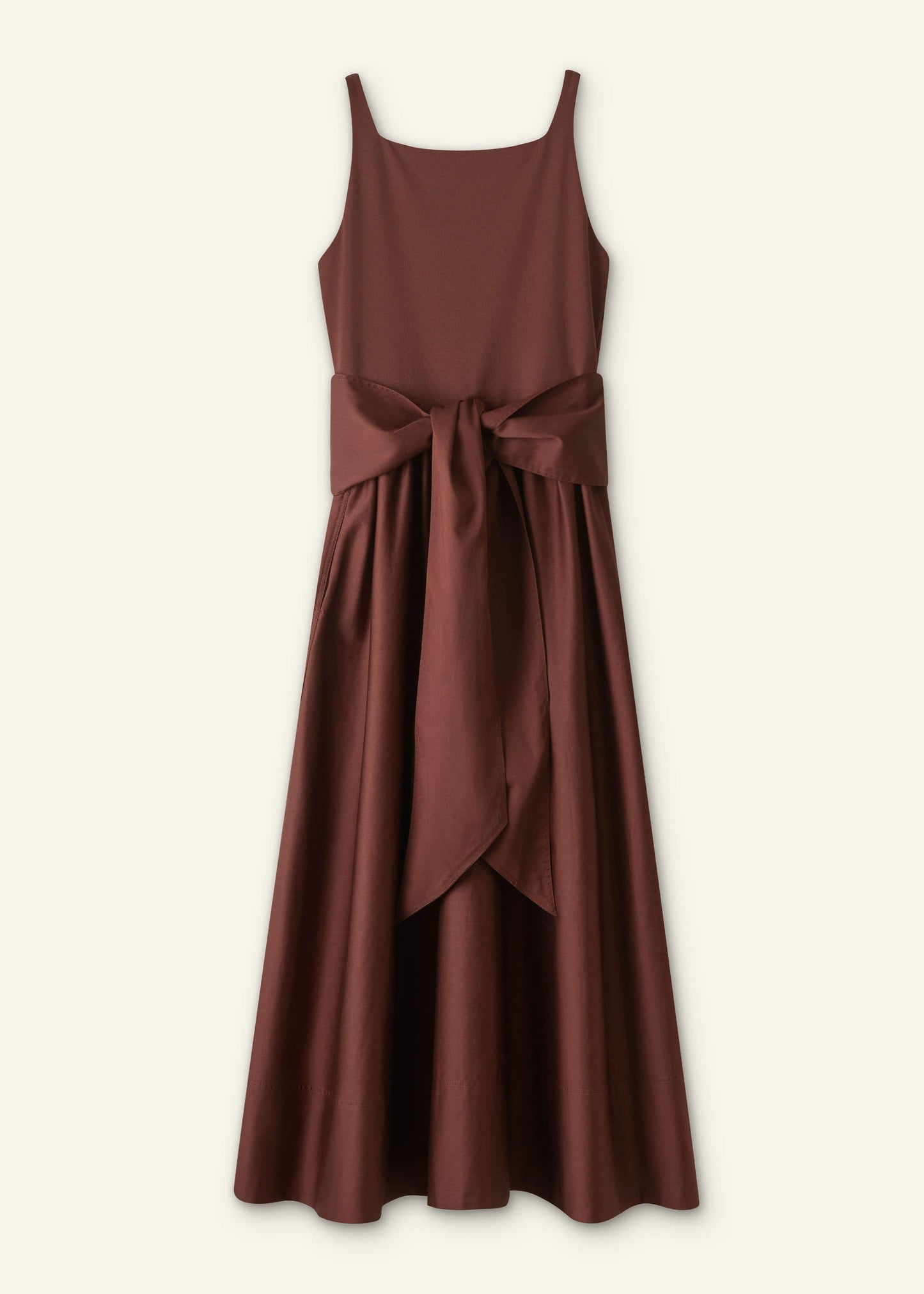 ME and EM Clothing Cinnamon Brown Fit + Flare Maxi Dress