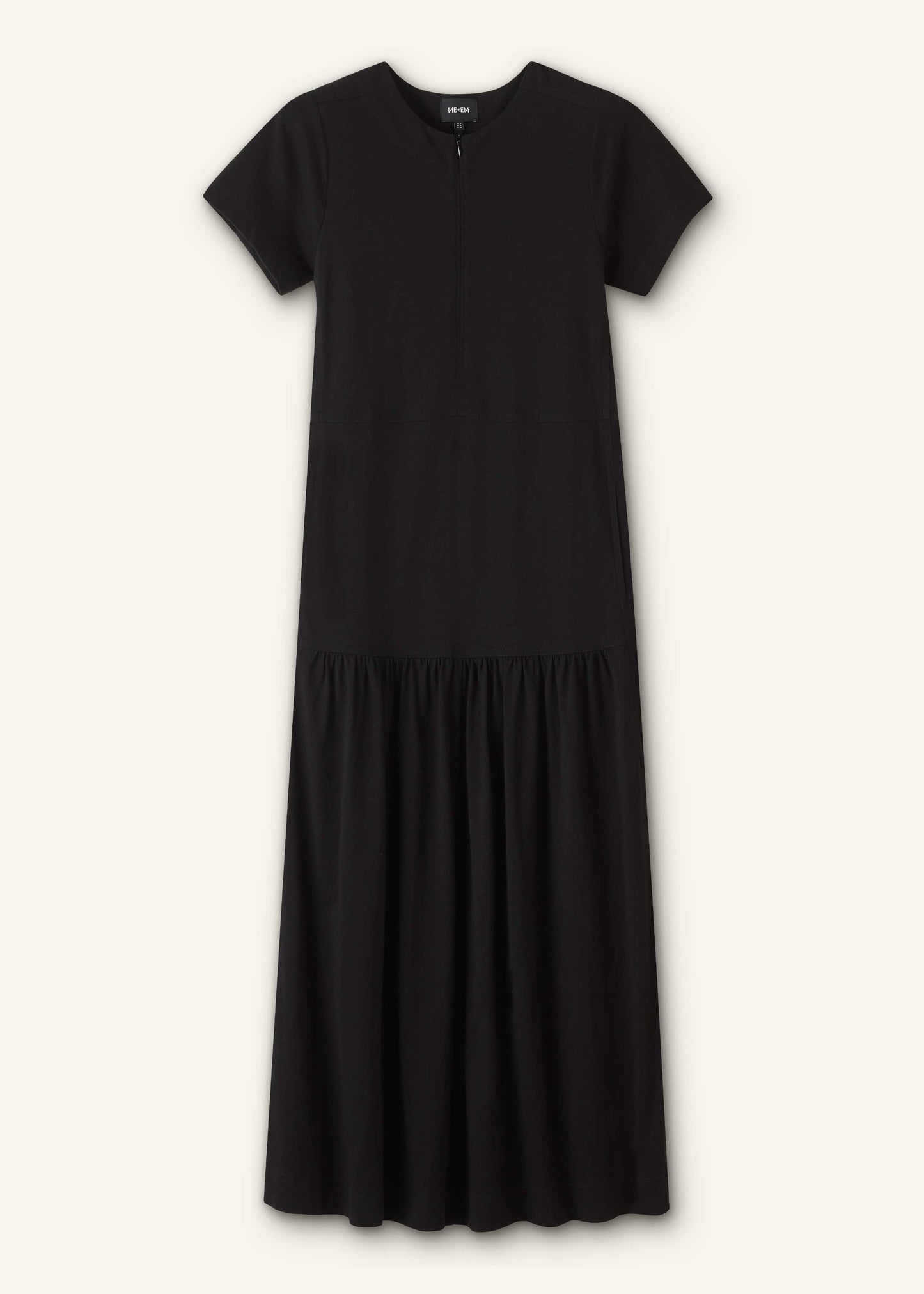 ME and EM Clothing Black A-Line Tiered Maxi Dress
