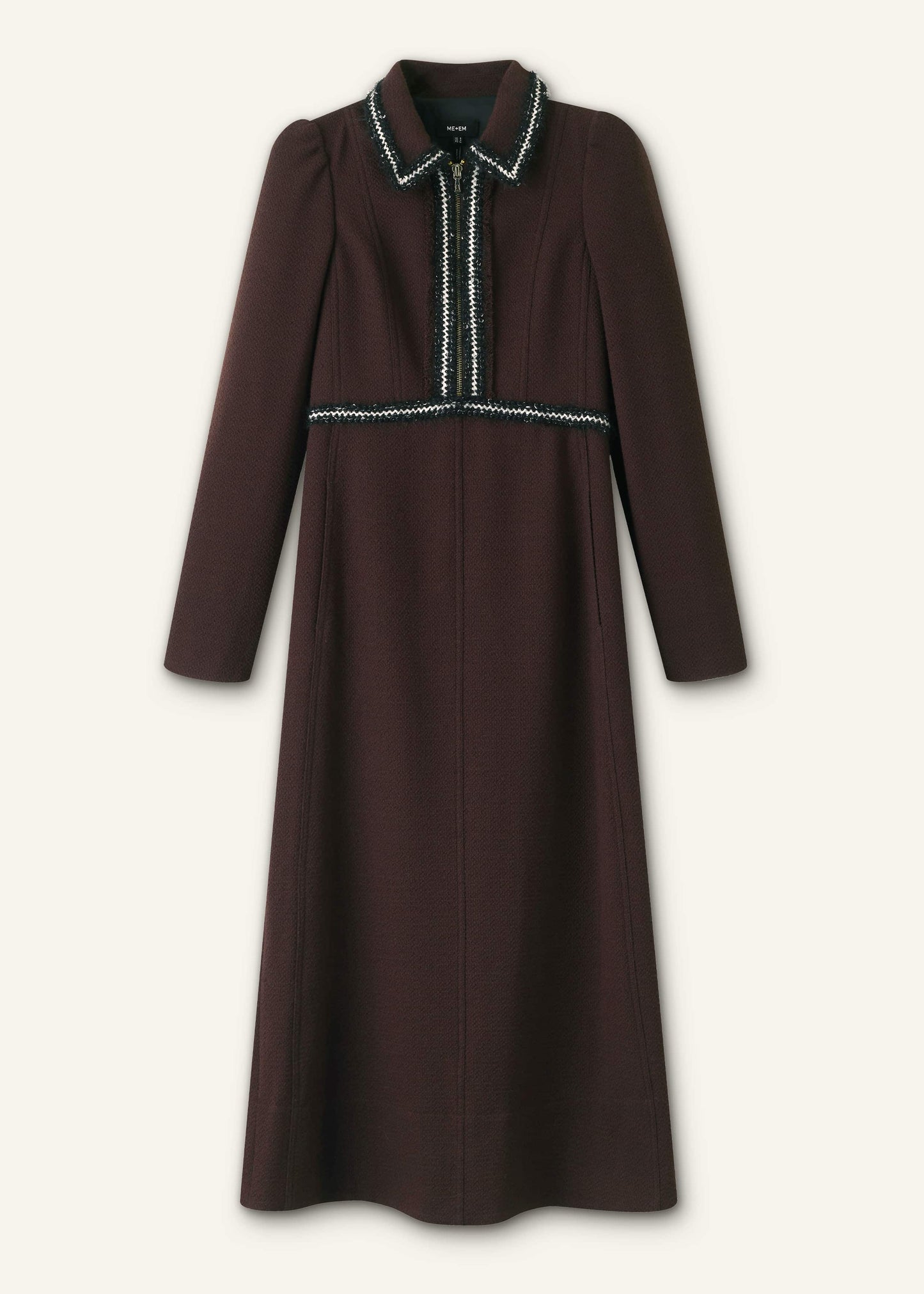 ME and EM Clothing Brown Tweed Midi Dress