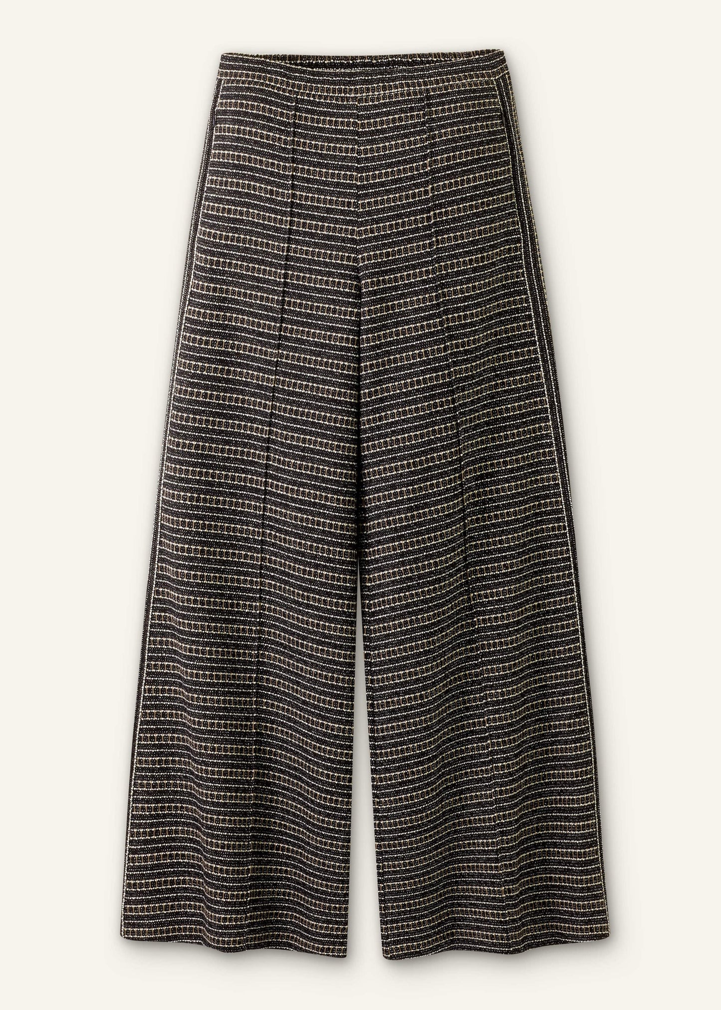 ME and EM Clothing Black Stripe Tweed Wide-Leg Pant