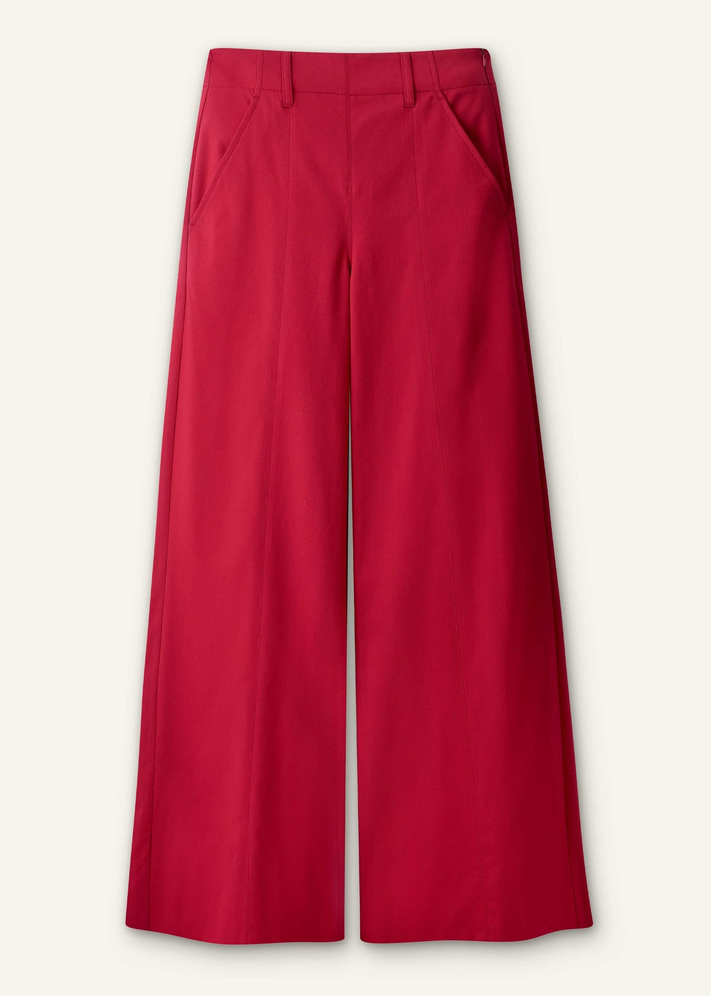 ME and EM Clothing Red High Waist Wide-Leg Pant