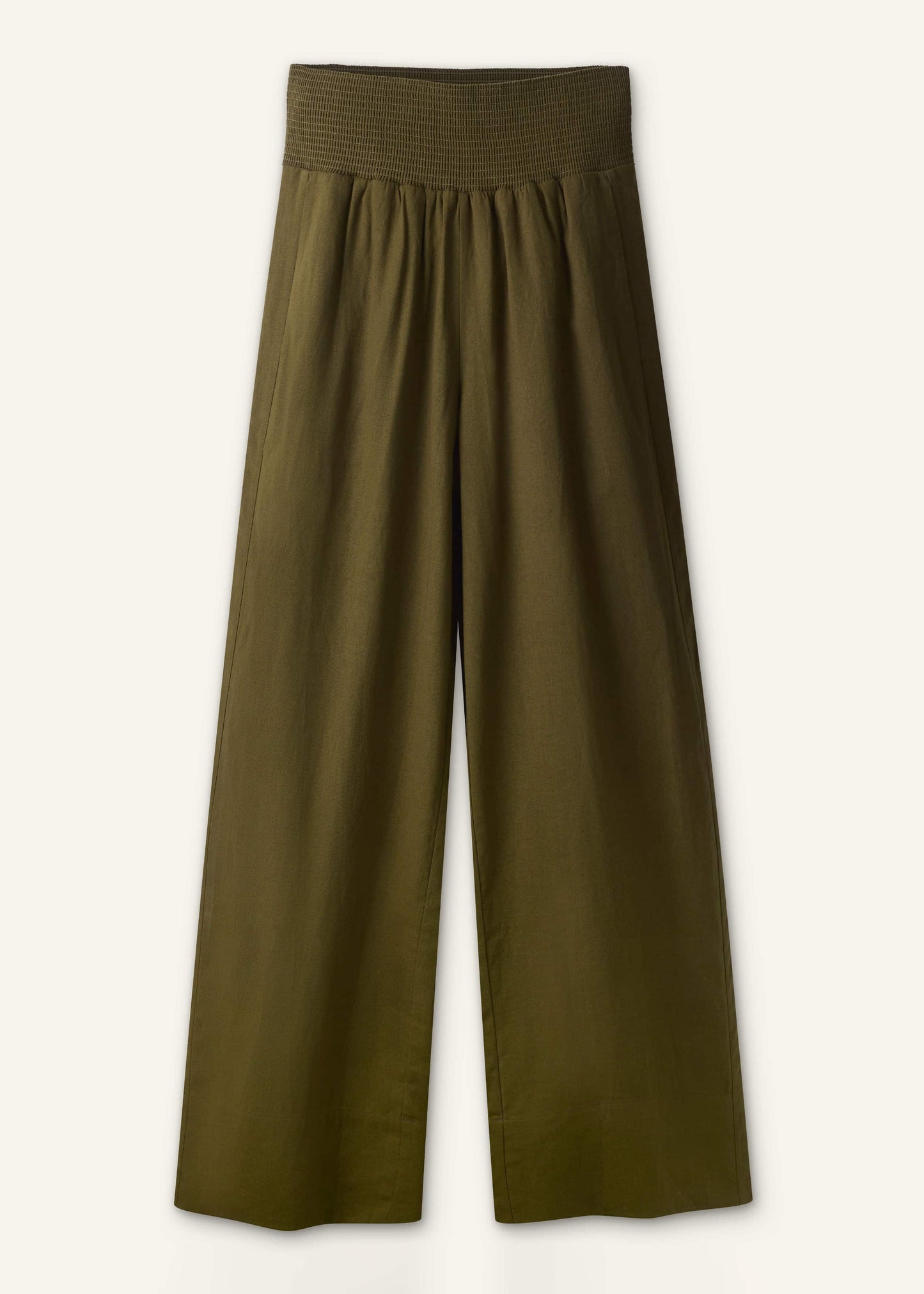 ME and EM Clothing Olive Green Shirred Wide Pant