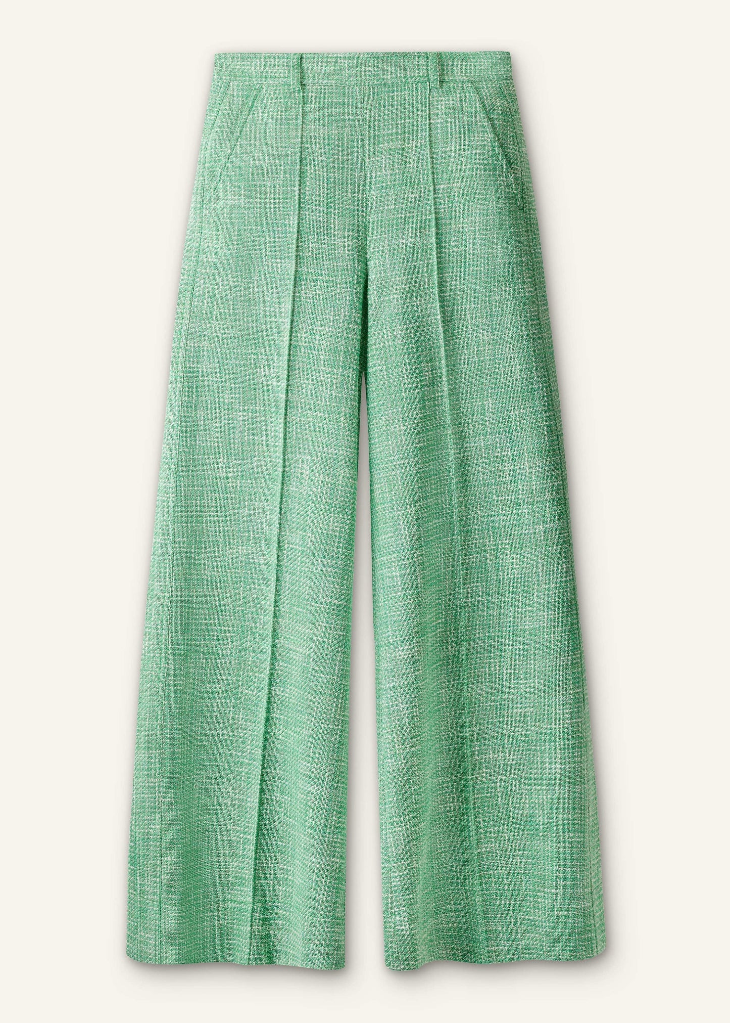 ME and EM Clothing Green Textured Wide-Leg Pant