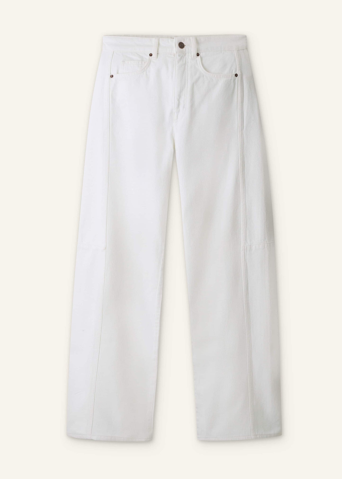 ME and EM Clothing White Exaggerated Taper Jean