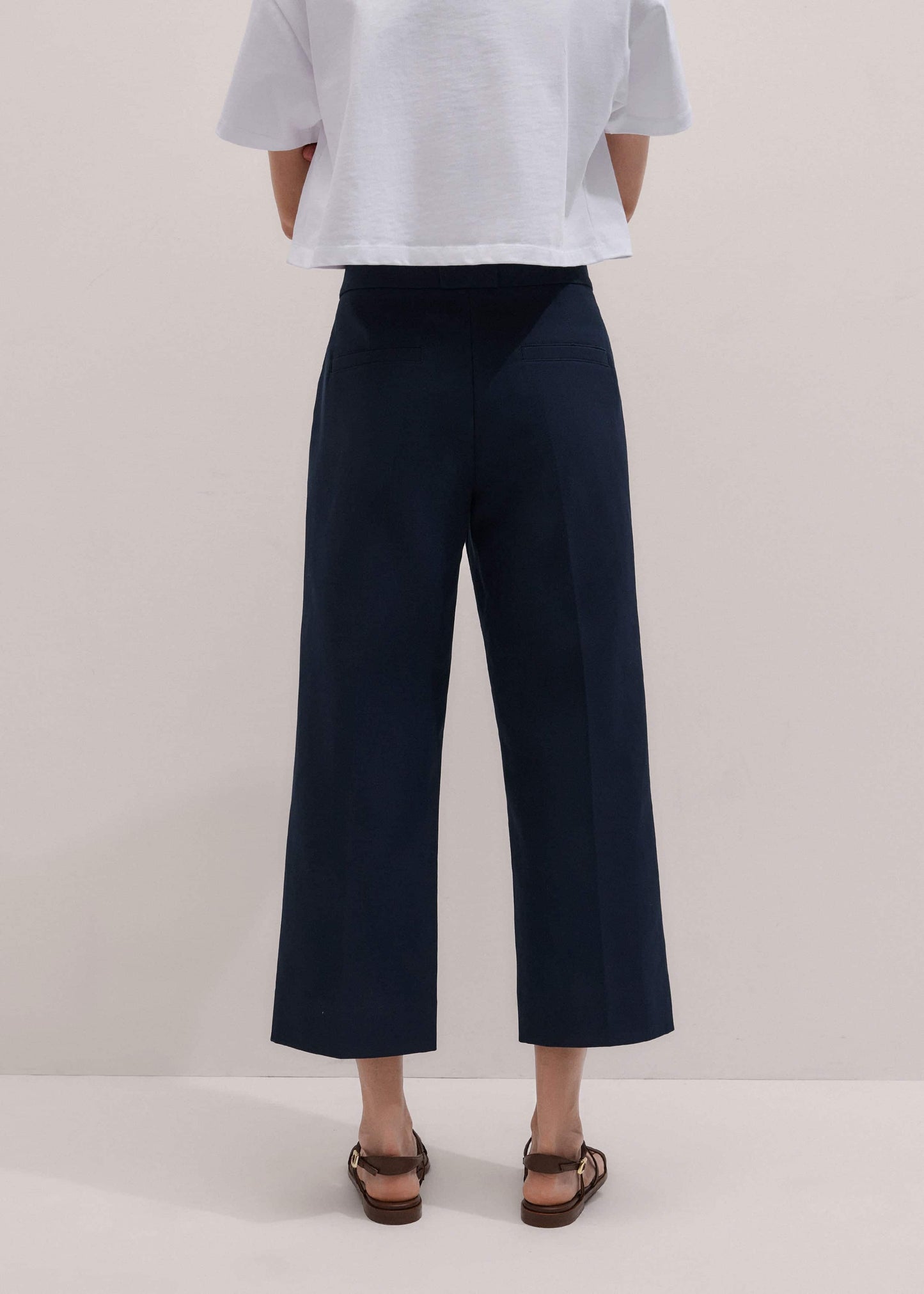 ME and EM Clothing Navy Straight Crop Pant