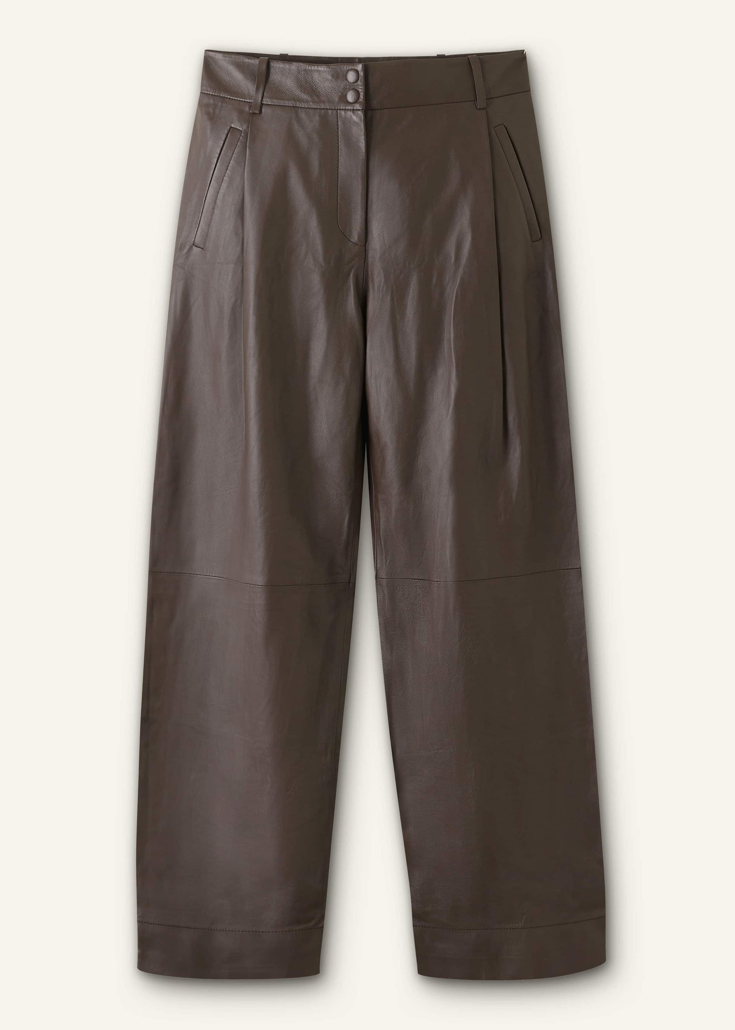 ME and EM Clothing Brown Leather Clever Tapered Pant