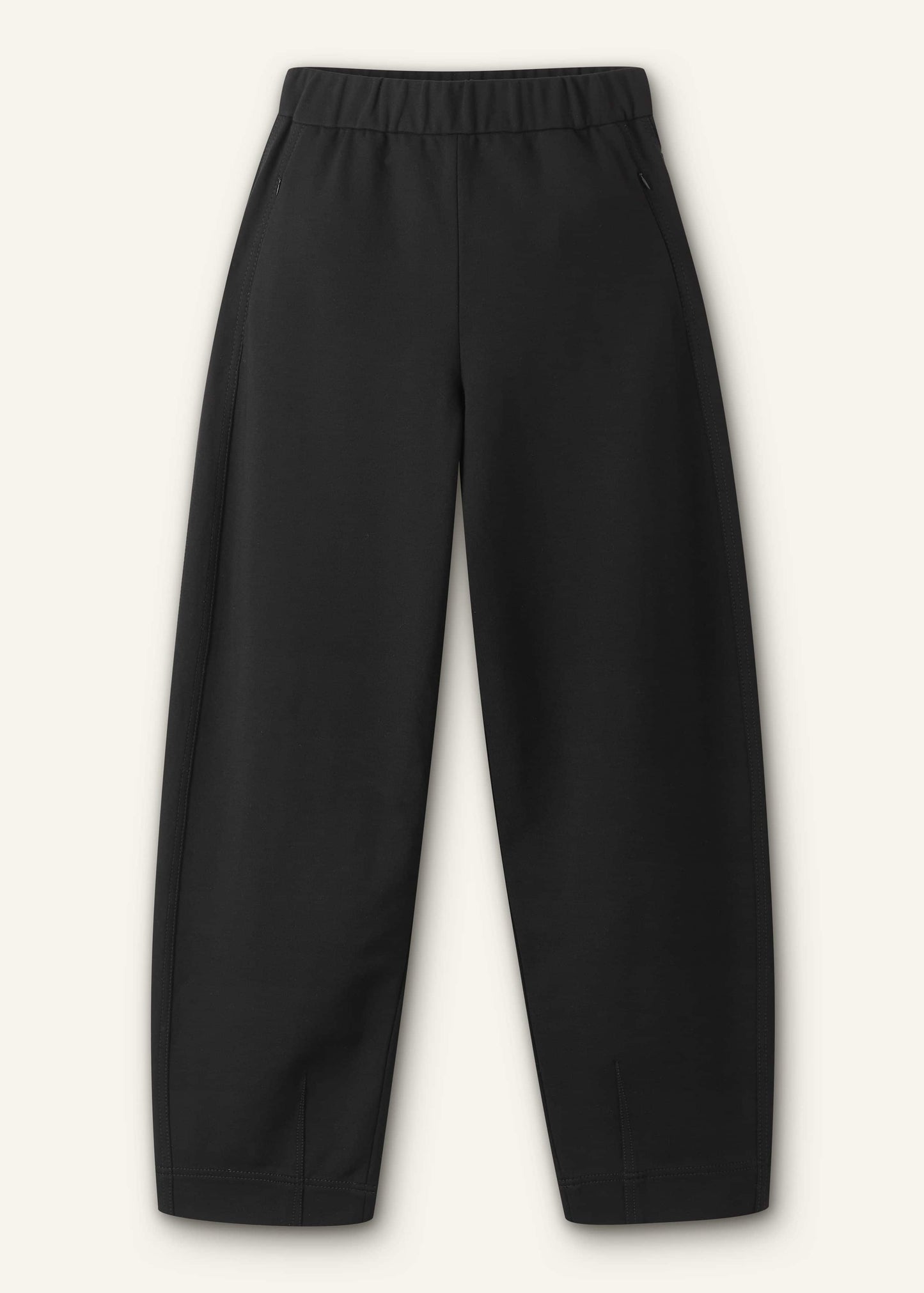 ME and EM Clothing Black Luxe Travel Tailoring Barrel-Leg Pant