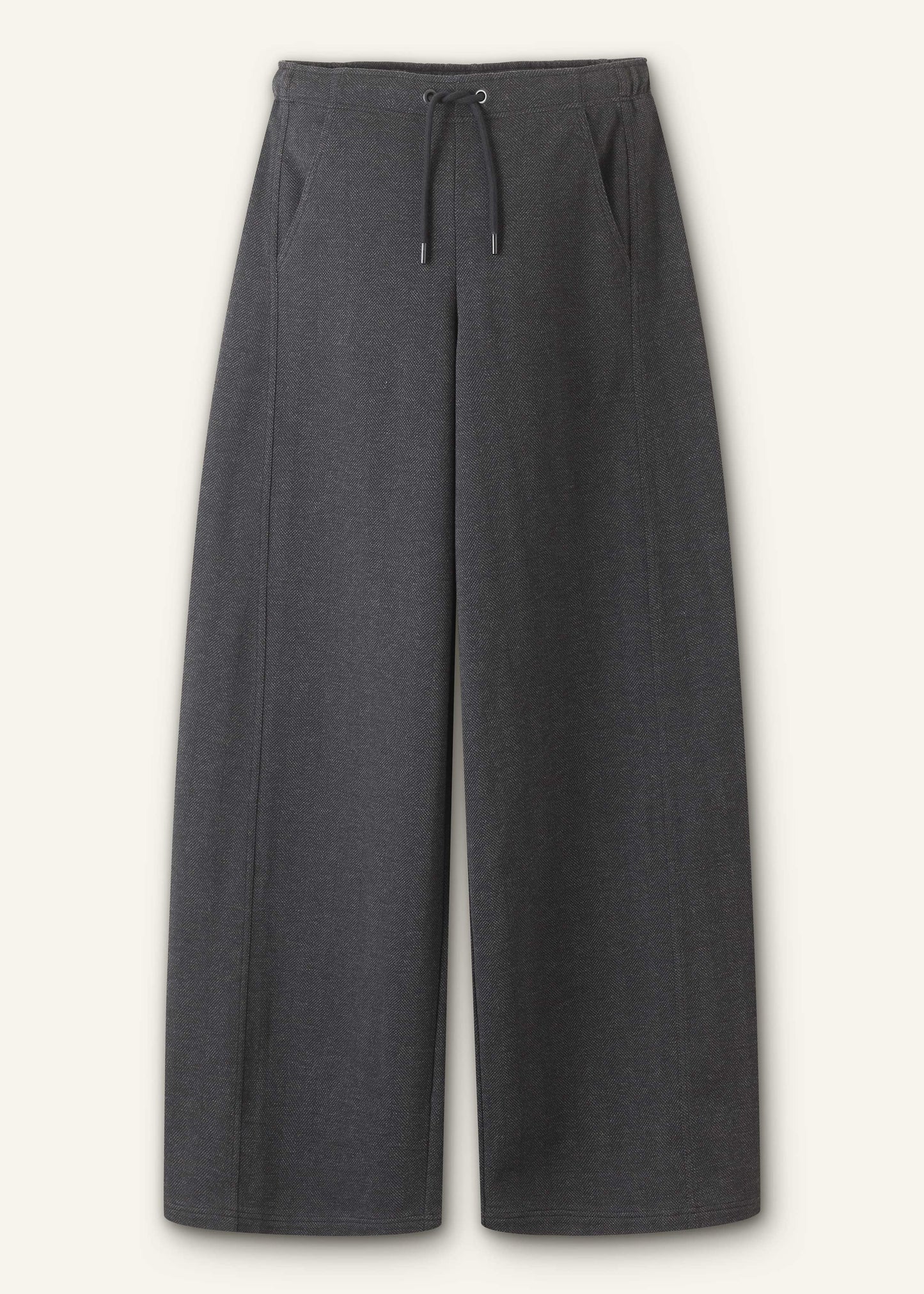 ME and EM Clothing Gray Herringbone Barrel-Leg Pant
