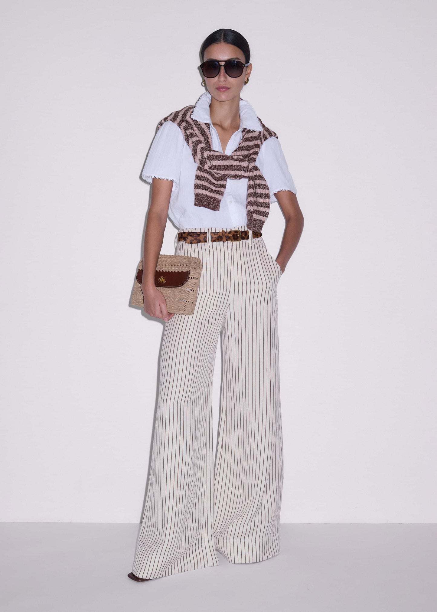 ME and EM Clothing White Cheesecloth Trim Detail Blouse