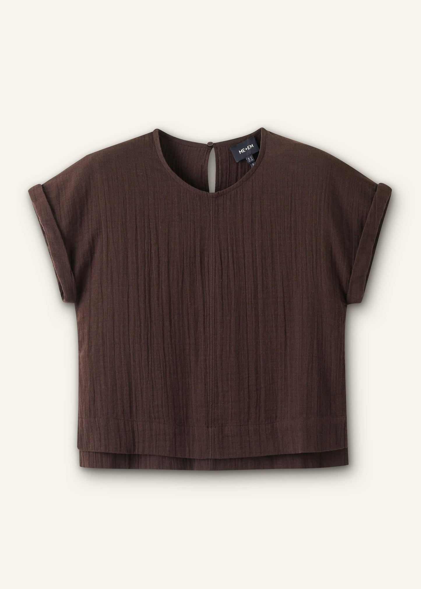 ME and EM Clothing Brown Cheesecloth T-Shirt