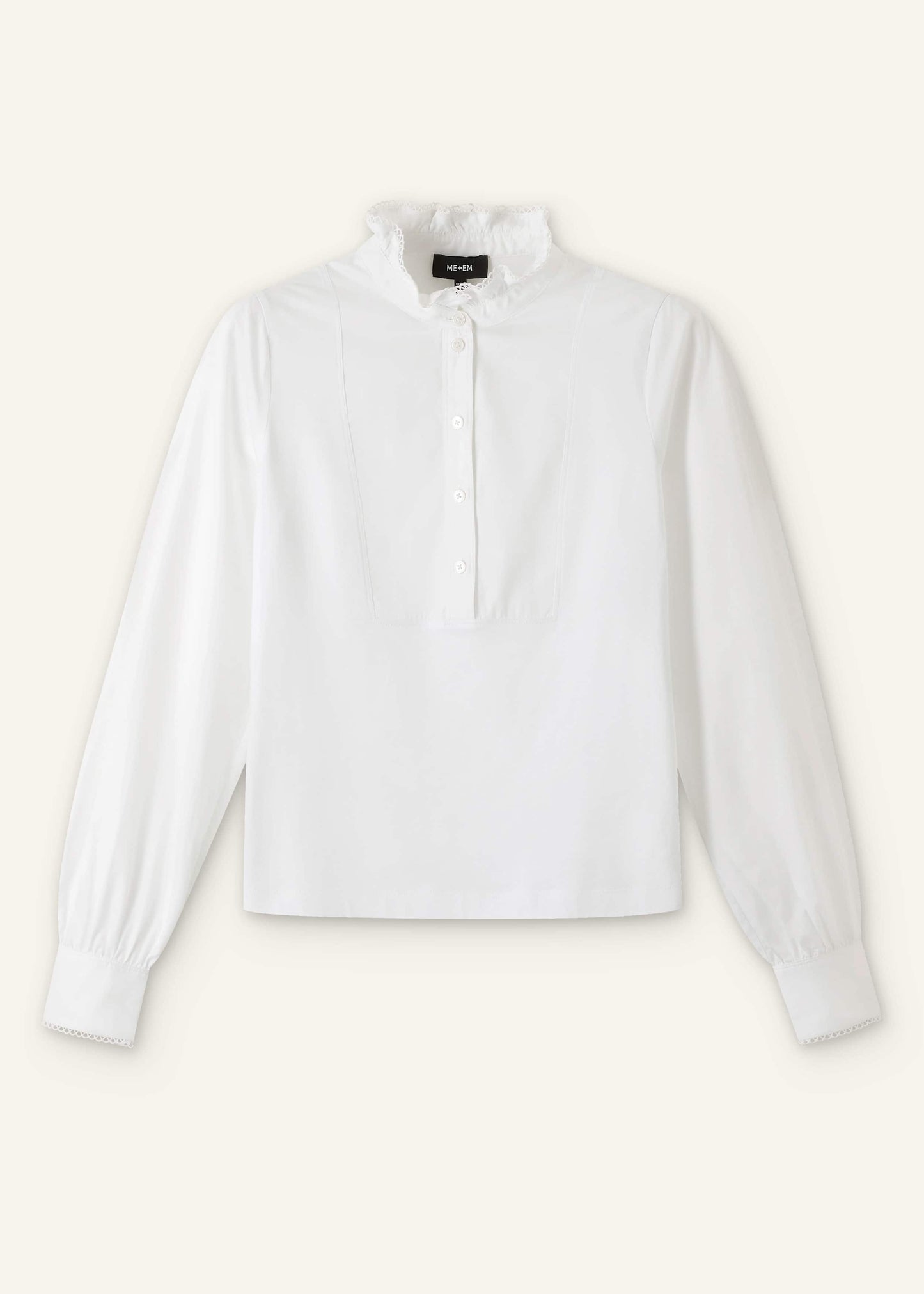ME and EM Clothing White Frill Neck Layering Blouse