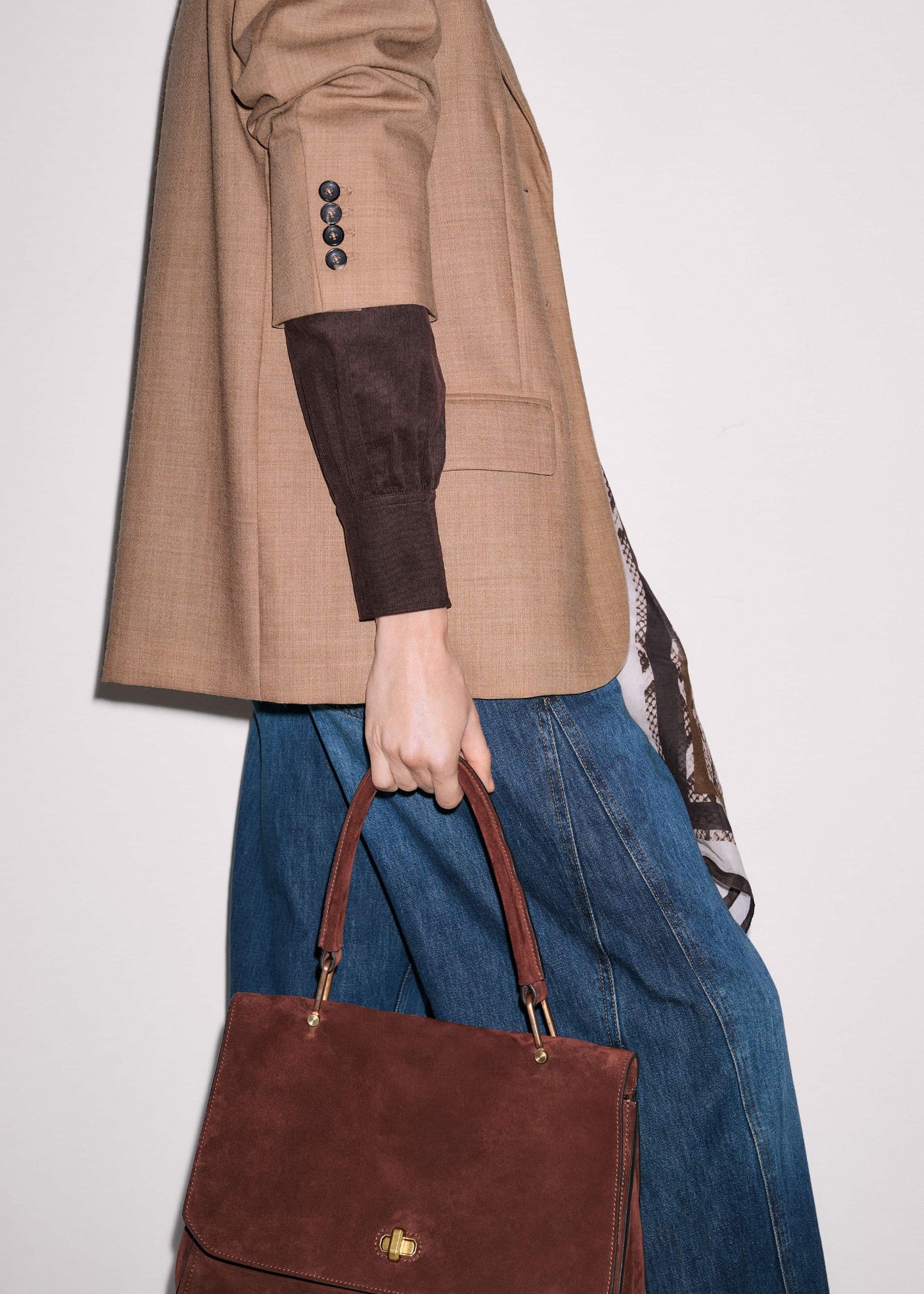 ME and EM Clothing Brown Super Soft Micro Cord Blouse