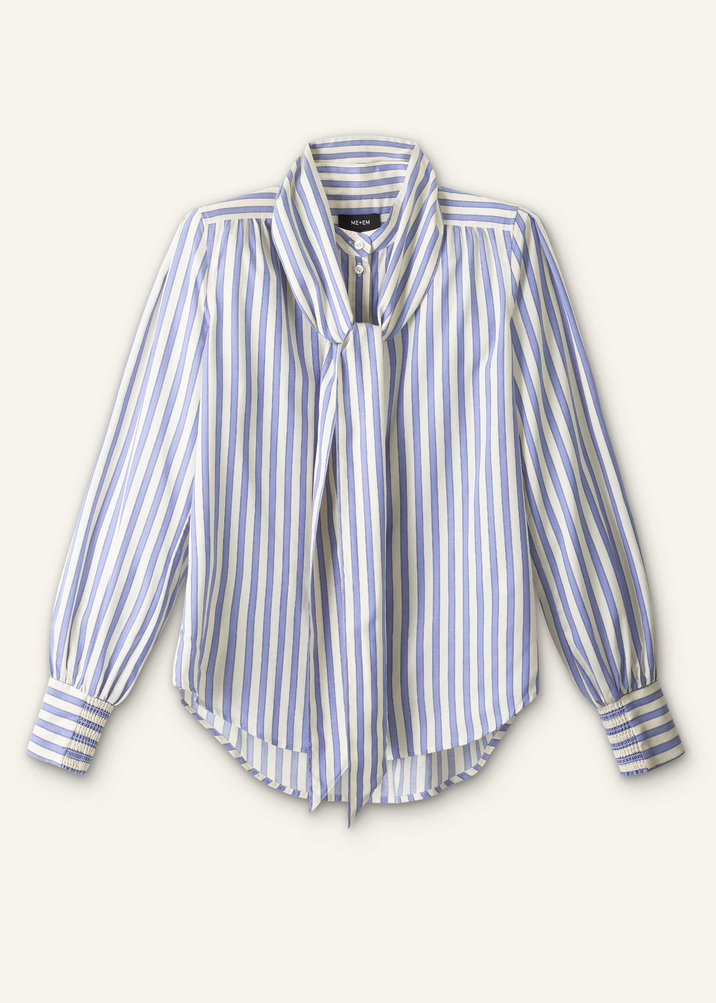 ME and EM Clothing Blue Soft Stripe Shirt + Neck Tie