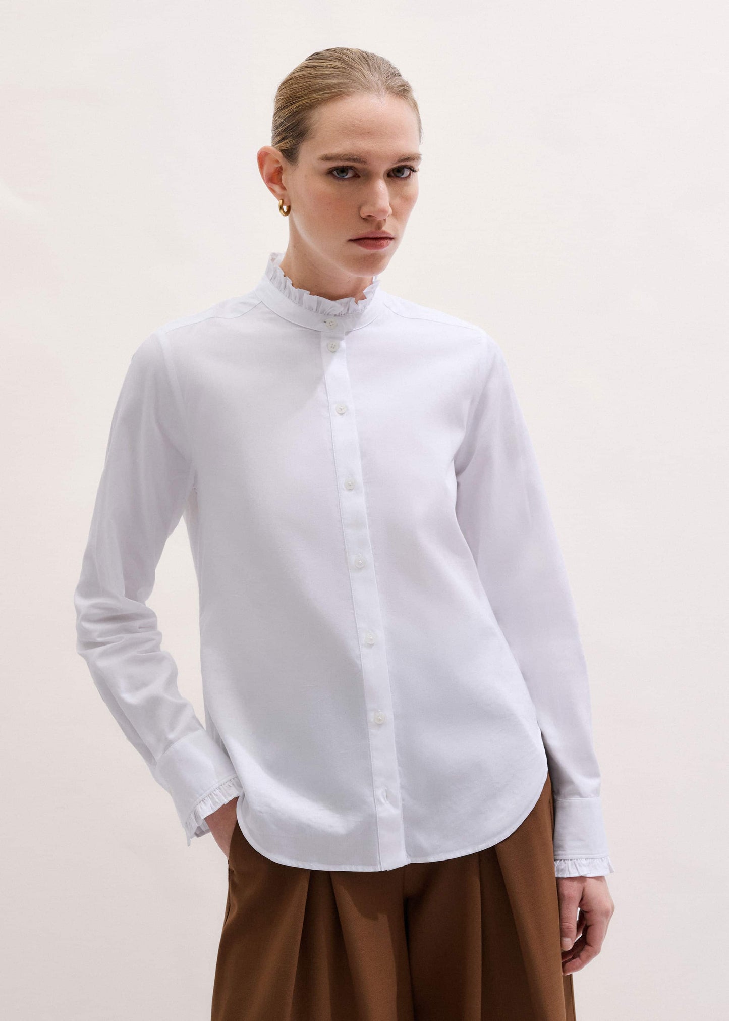 ME and EM Clothing White Impossibly Soft Feminine Shirt
