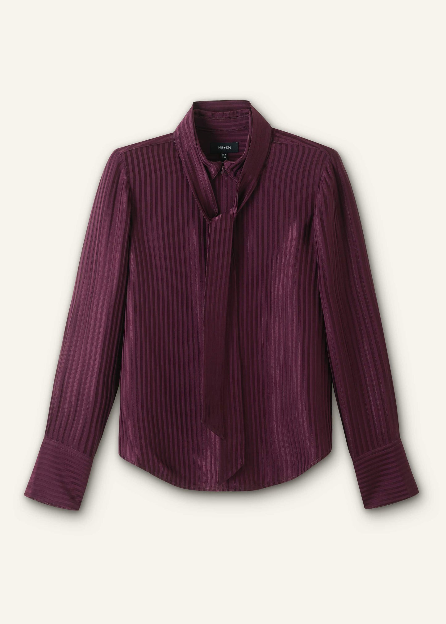 ME and EM Clothing Red AM-PM Fluid Satin Shirt + Tie