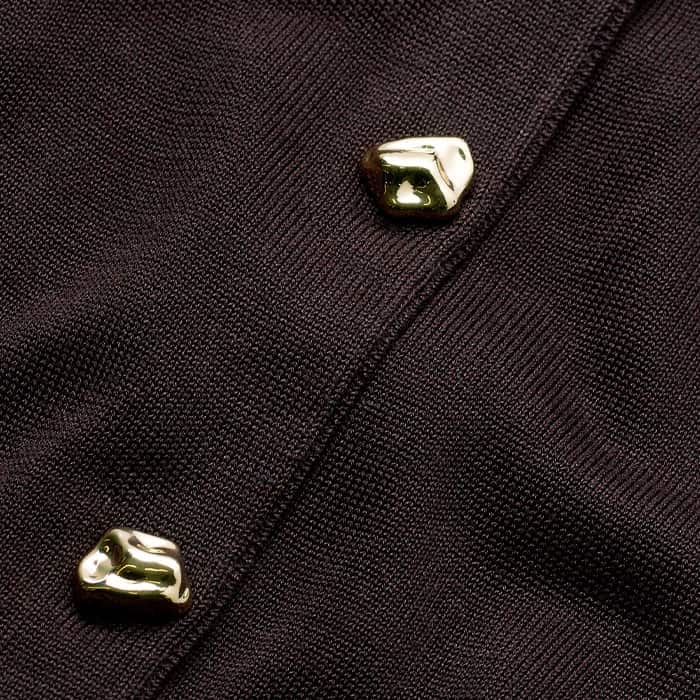 ME and EM Clothing Brown Luxe Knit Slim Shirt