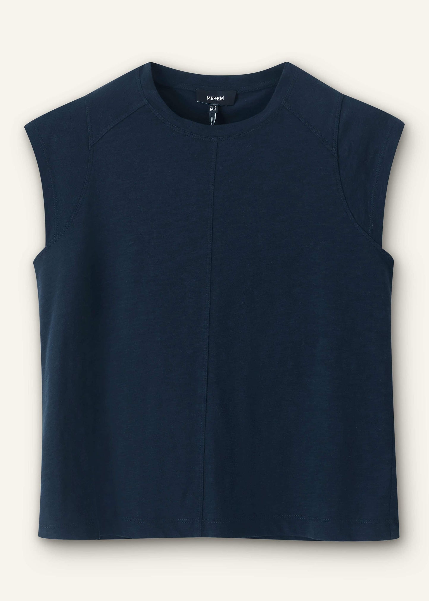 ME and EM Clothing Navy Cap Sleeve Crew Neck Swing Tee
