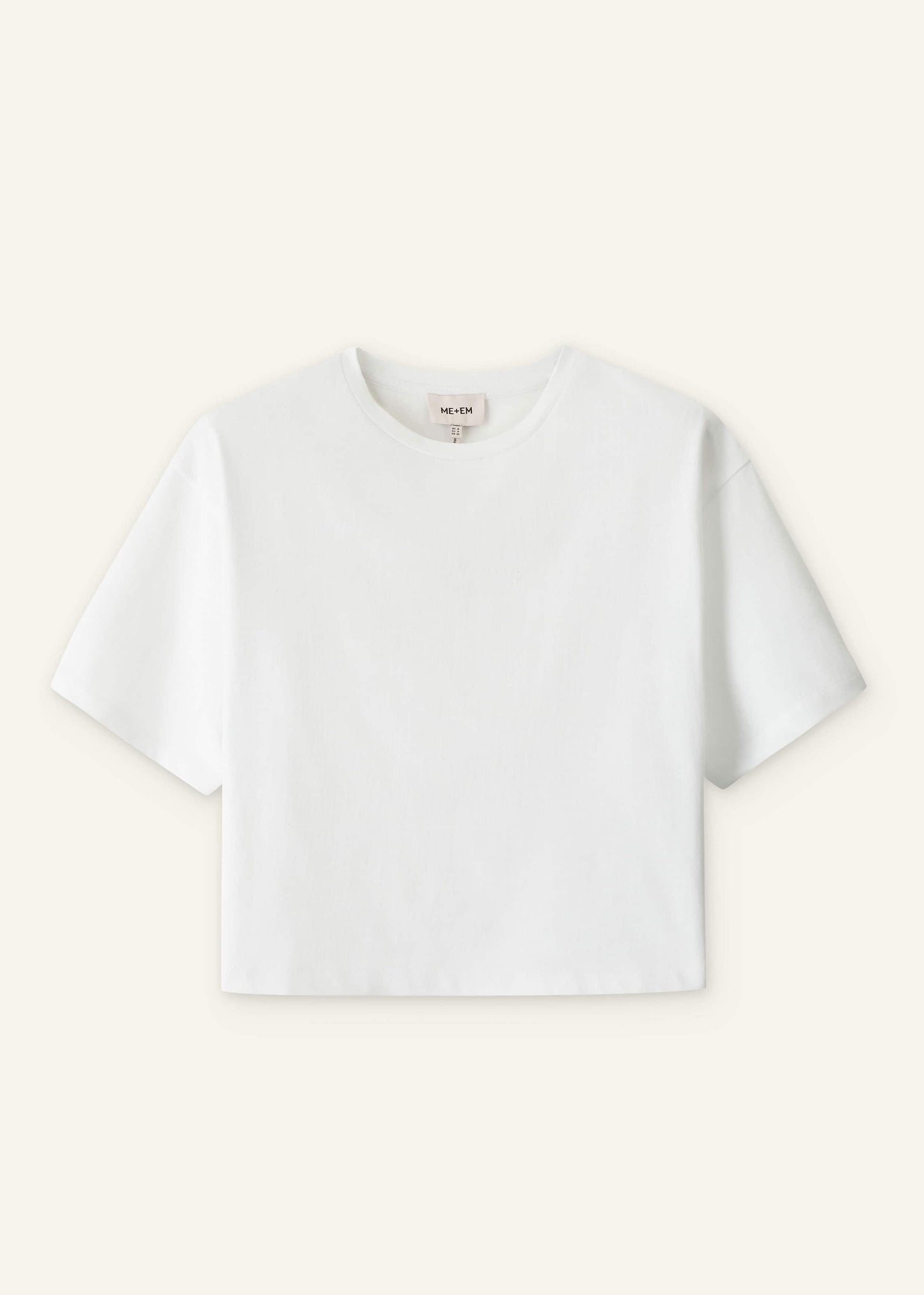ME and EM Clothing White Relaxed Cropped T-Shirt