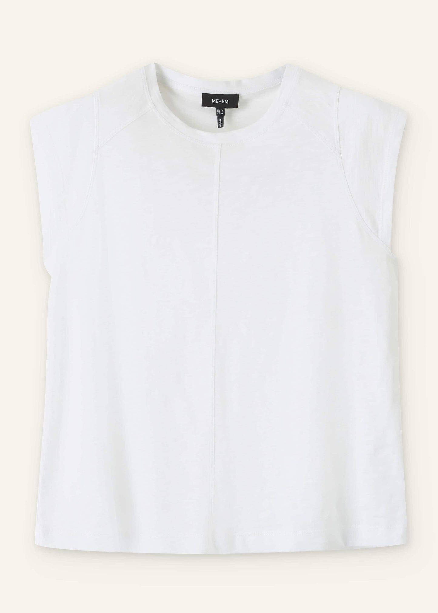 ME and EM Clothing White Cap Sleeve Crew Neck Swing Tee