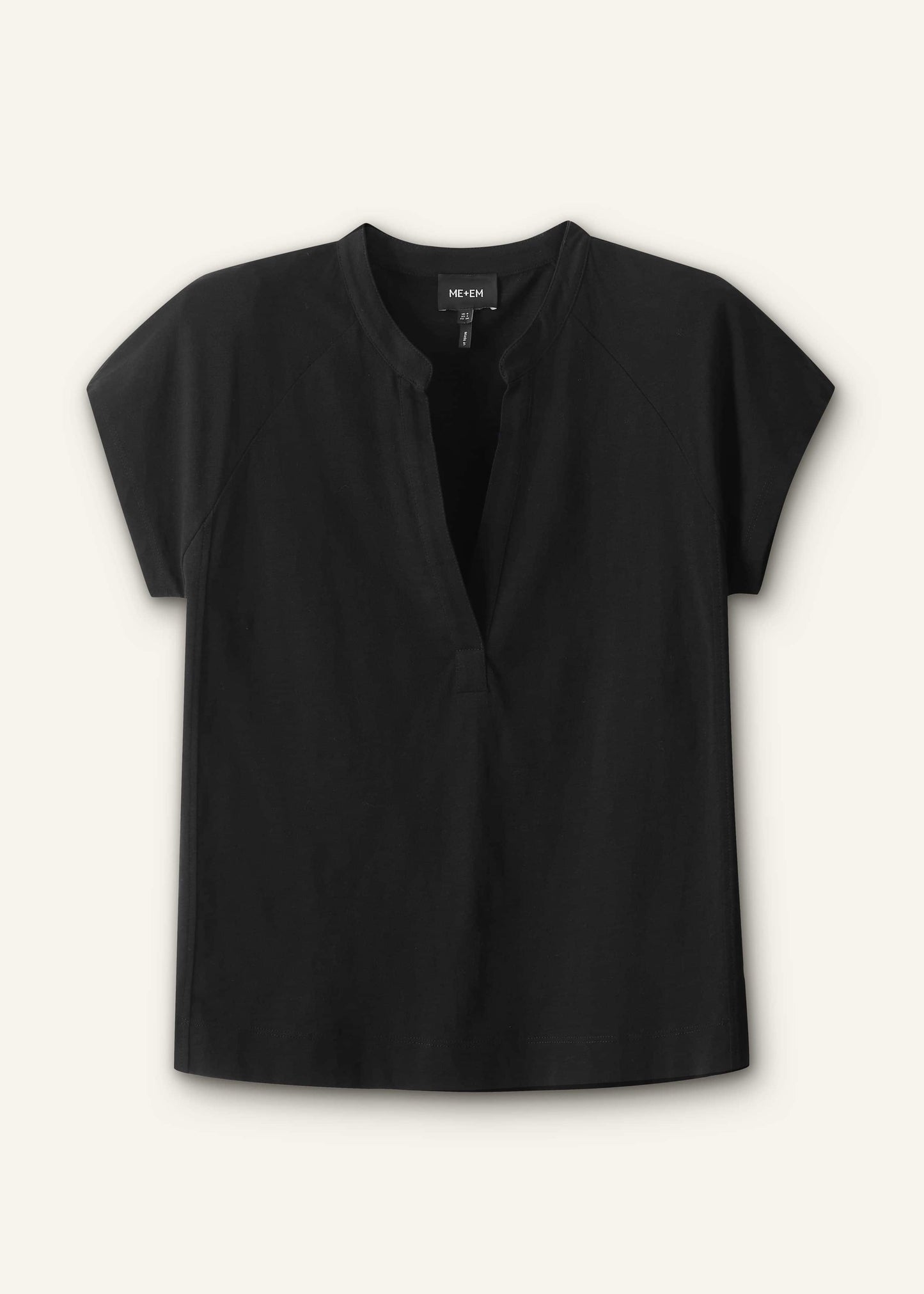 ME and EM Clothing Black Open Placket Swing Top