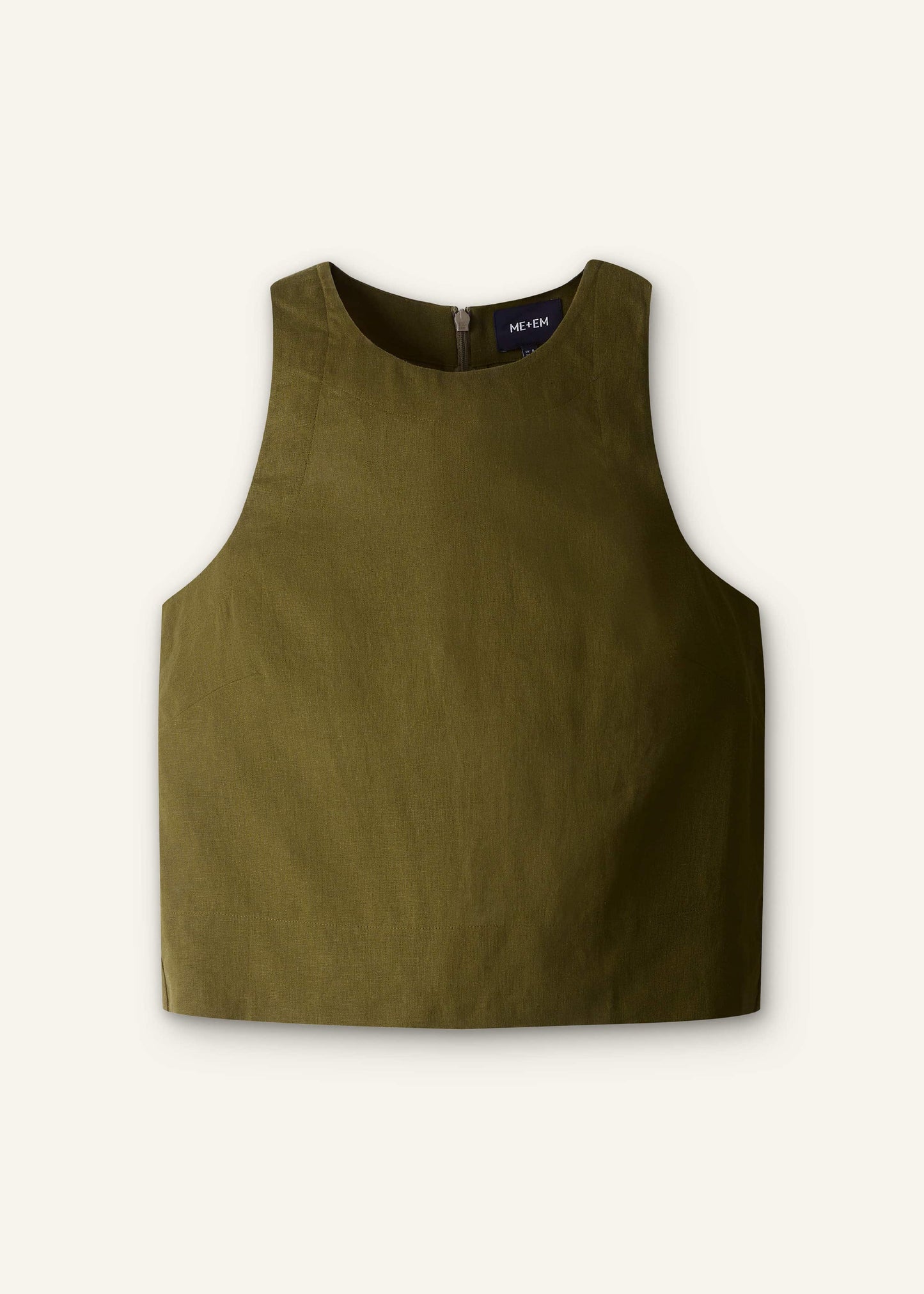 ME and EM Clothing Olive Green Shell Crop Top