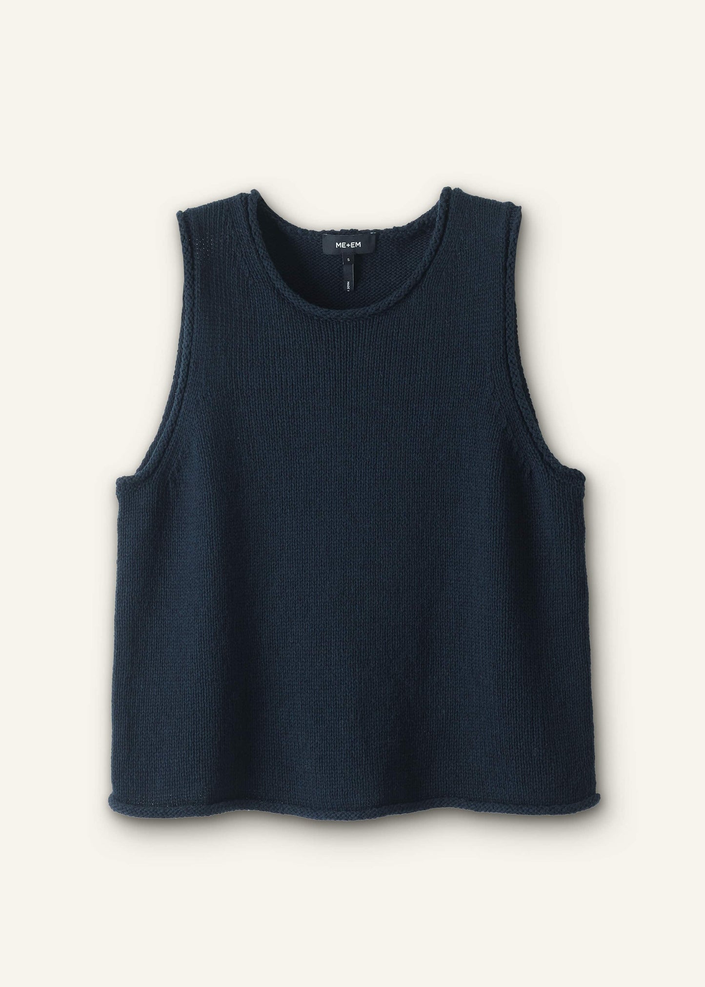 ME and EM Clothing Navy Chunky Knit Tank