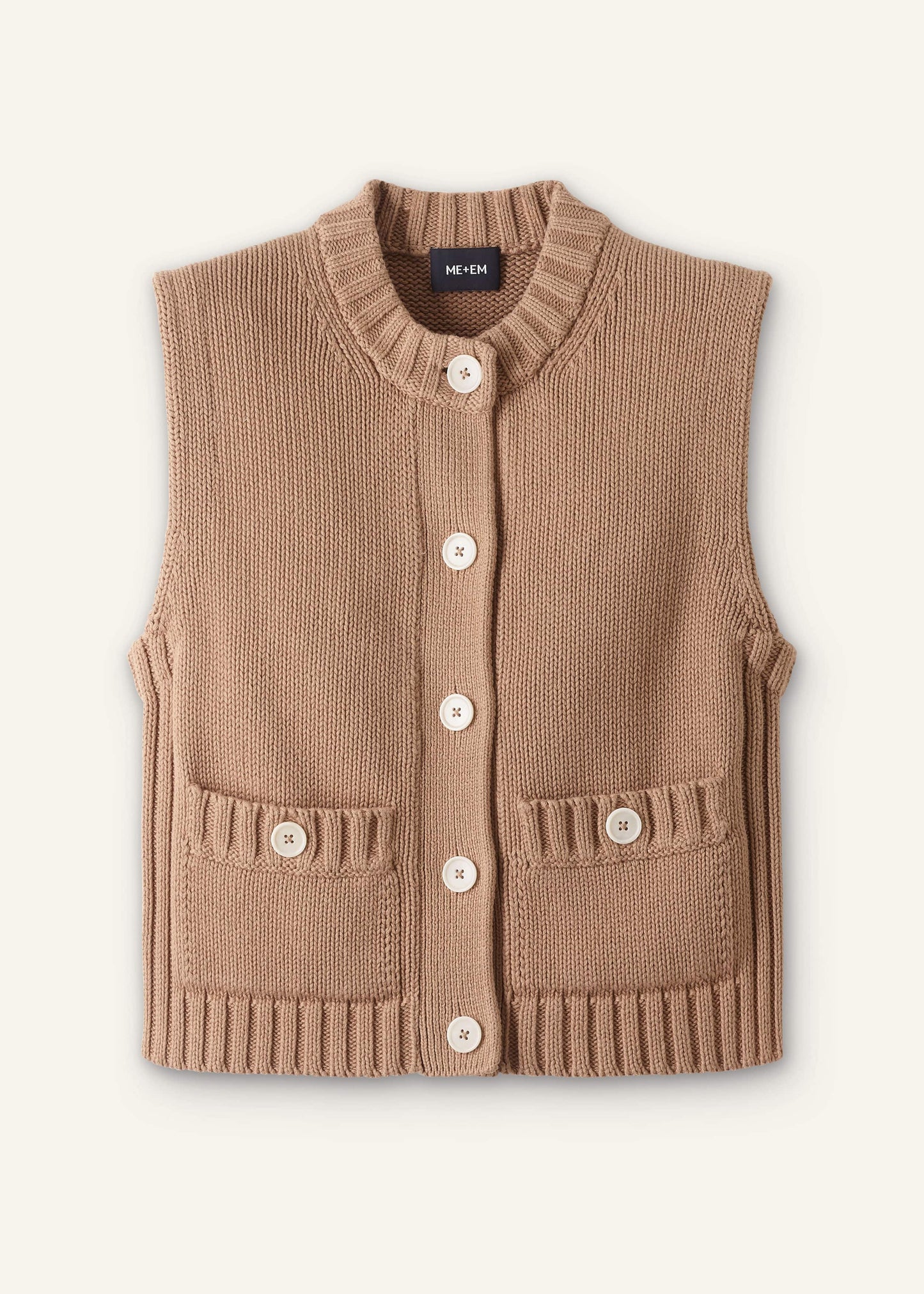 ME and EM Clothing Brown Straight Crop Vest