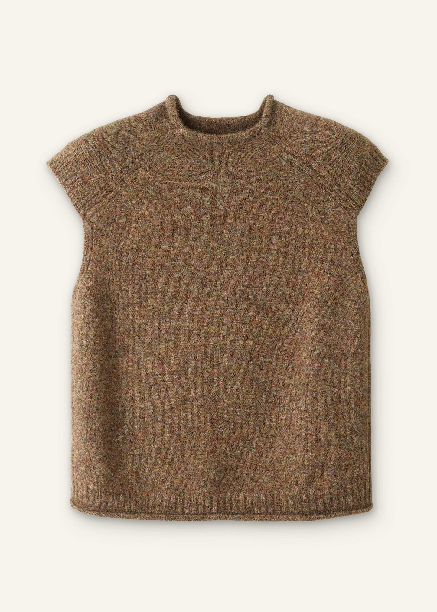 ME and EM Clothing Brown Roll Trim Straight Layering Sweater Vest