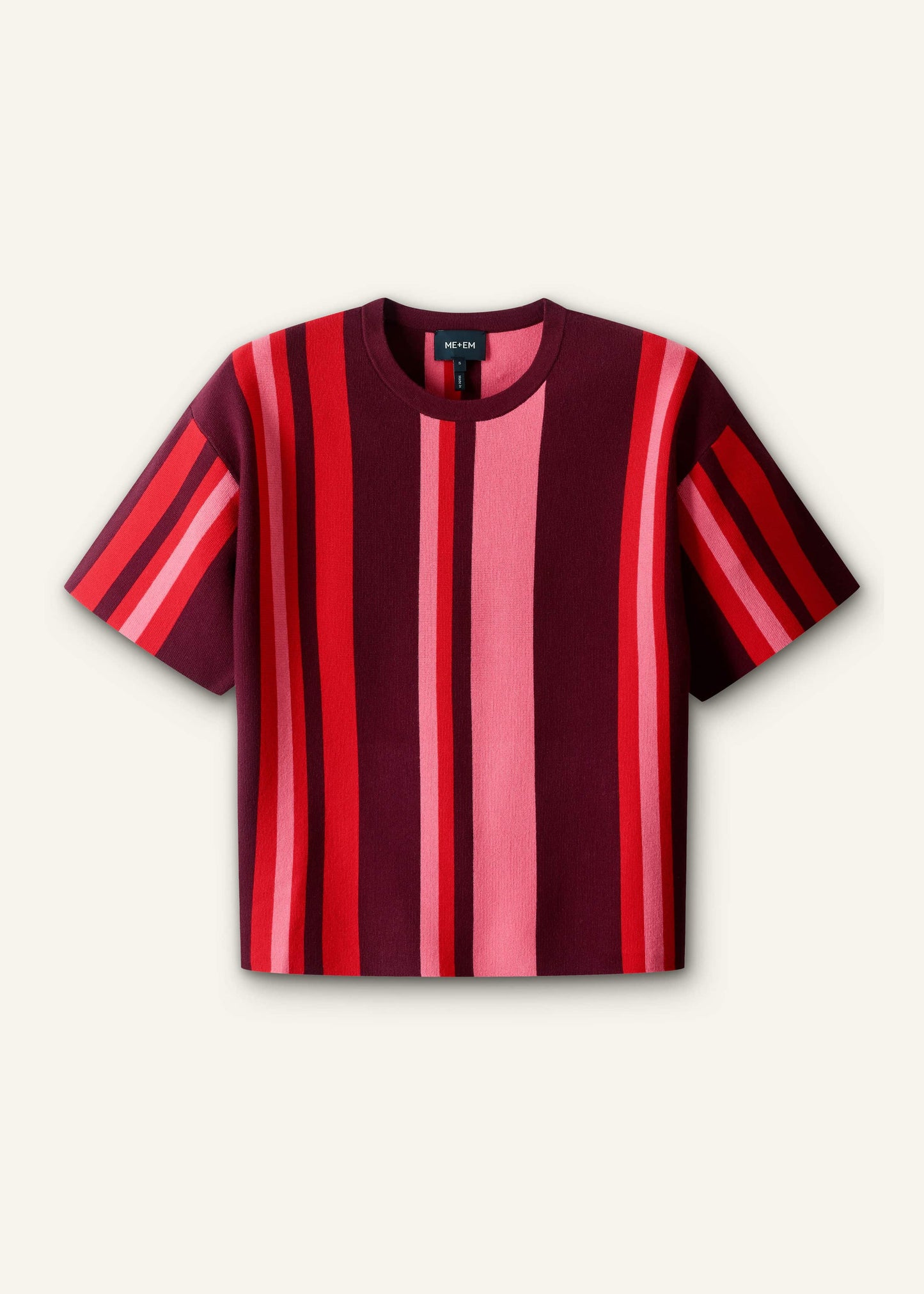 ME and EM Clothing Pink Milano Stripe Relaxed Knit Tee