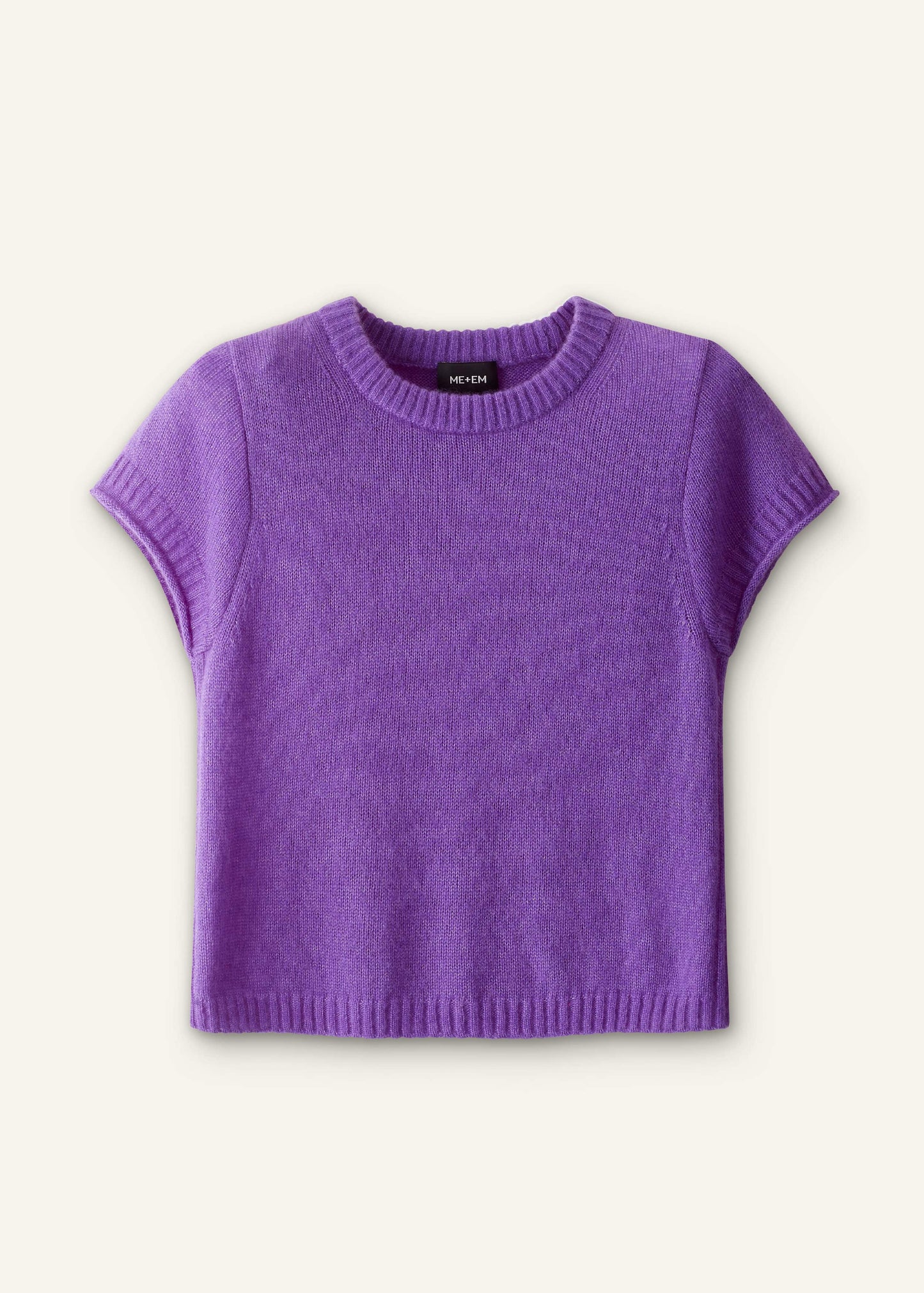 ME and EM Clothing Purple Merino Cashmere Silk Straight Baby Tee