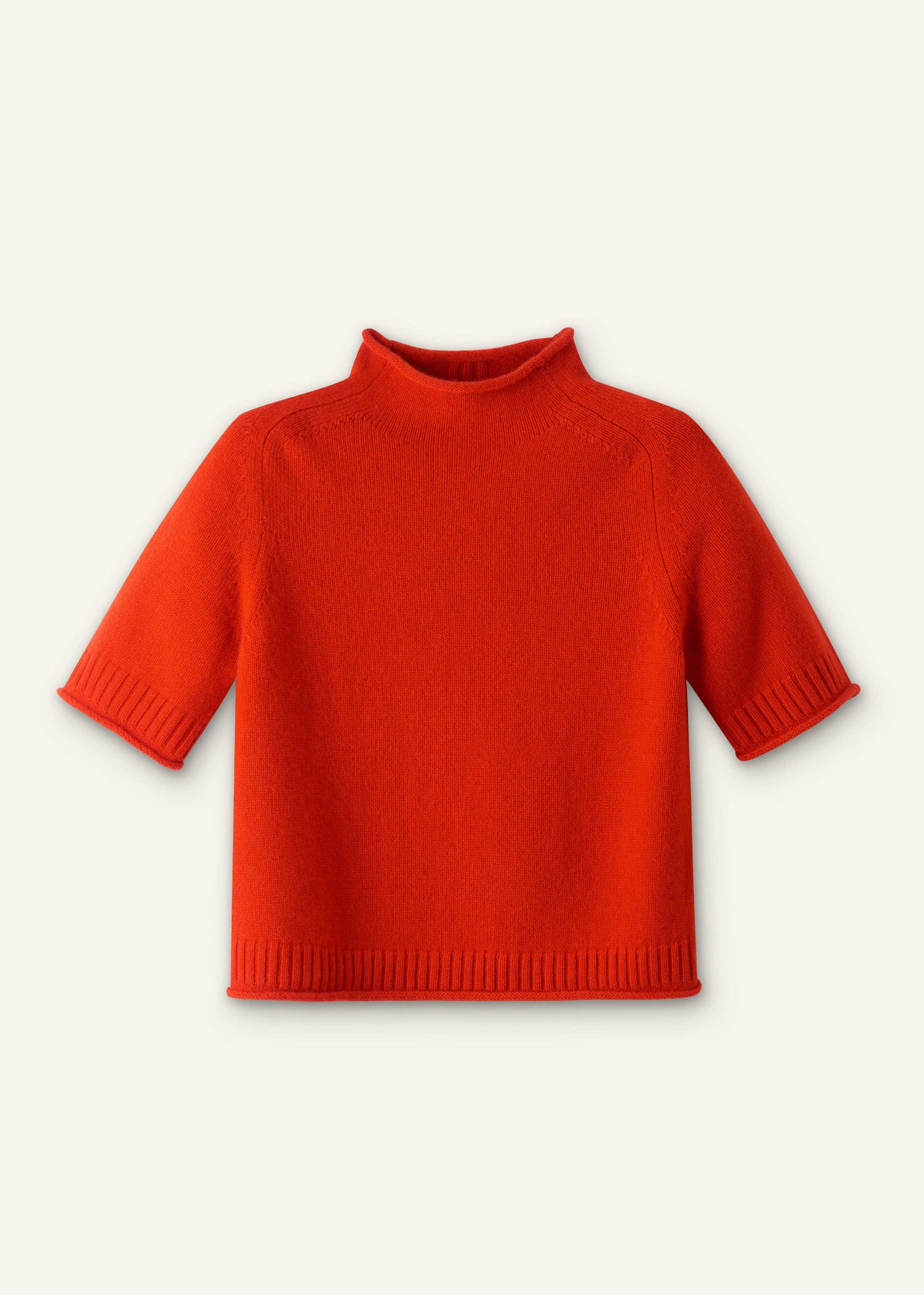ME and EM Clothing Orange Cashmere Roll Trim Knit Tee