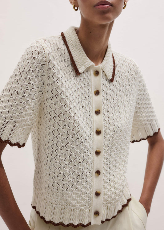ME and EM Clothing Cream Straight Knit Tee