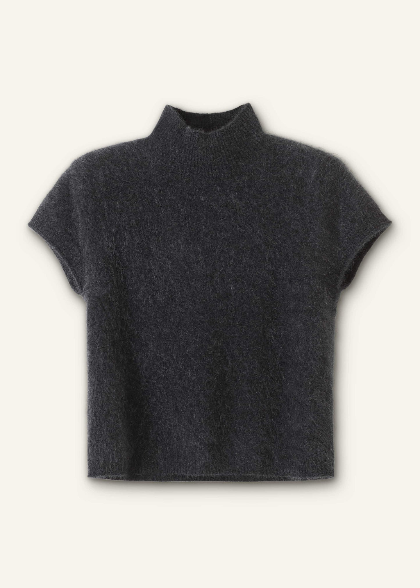 ME and EM Clothing Gray Brushed Cashmere High Neck Baby Tee