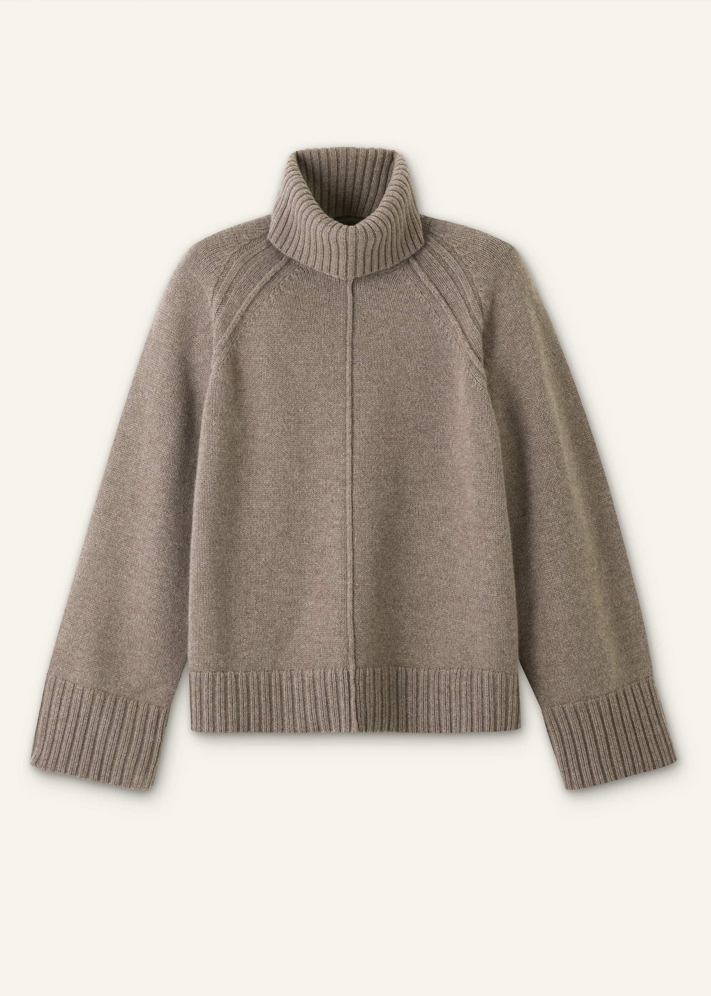 ME and EM Clothing Brown Exposed Seam Raglan Sweater + Snood