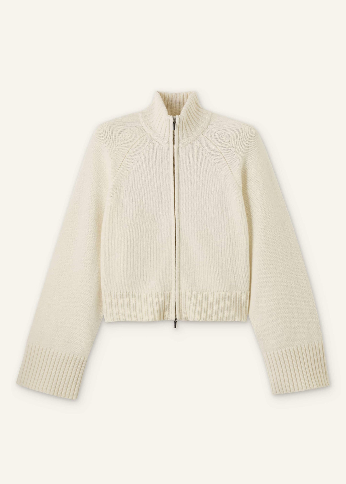 ME and EM Clothing Cream Two-Way Zip Jacket