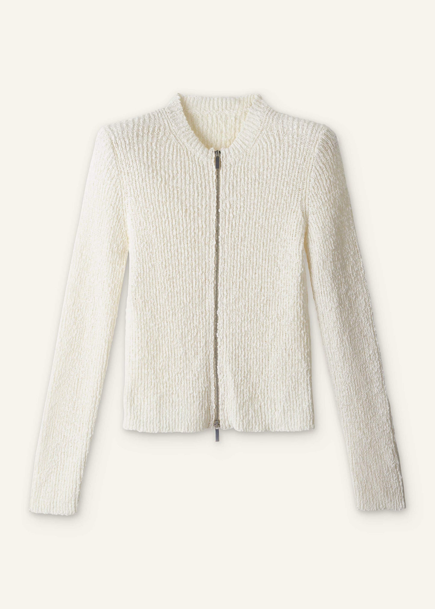 ME and EM Clothing Cream Double Zip Cardigan