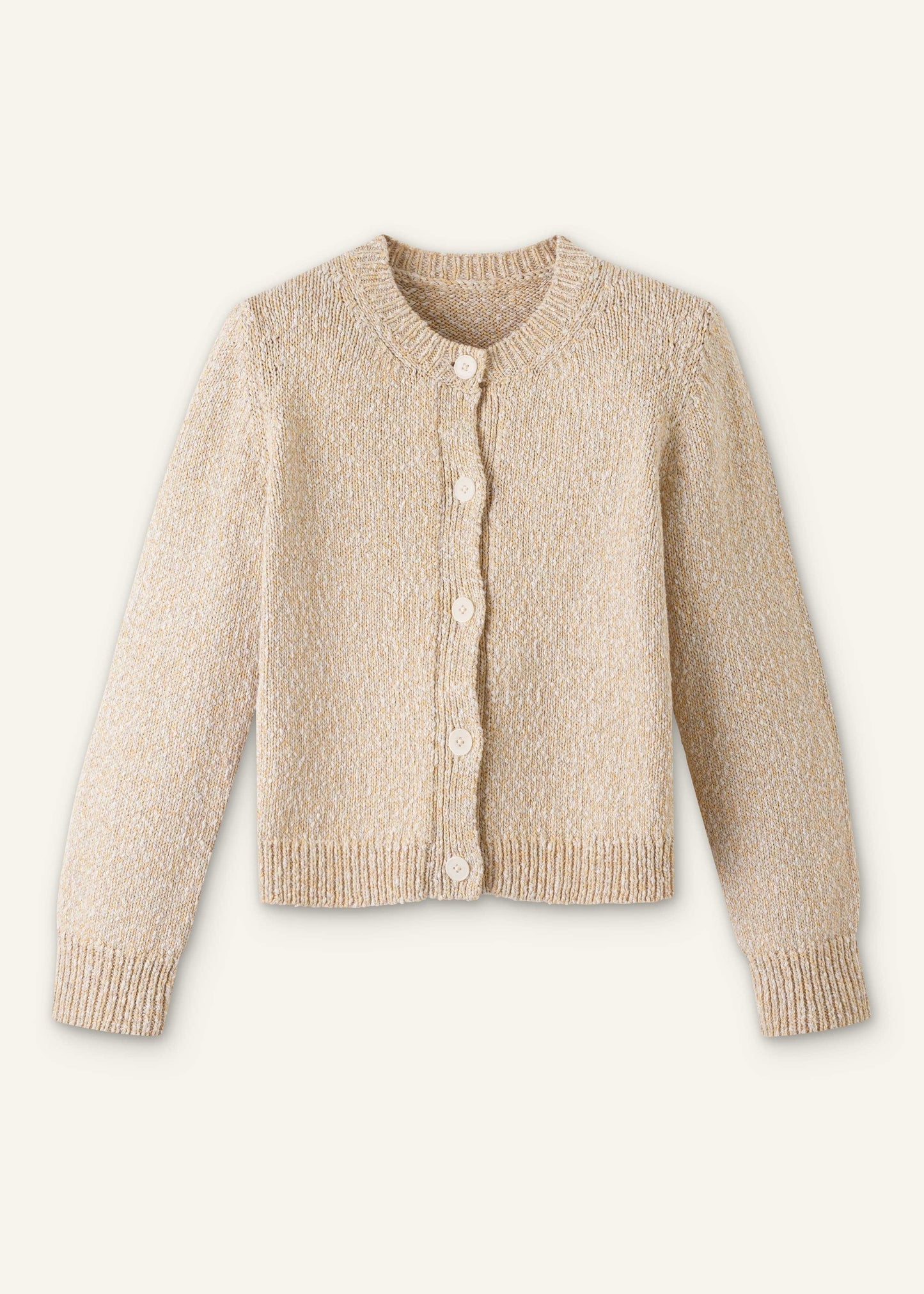 ME and EM Clothing Yellow Relaxed Crew Neckline Cardigan