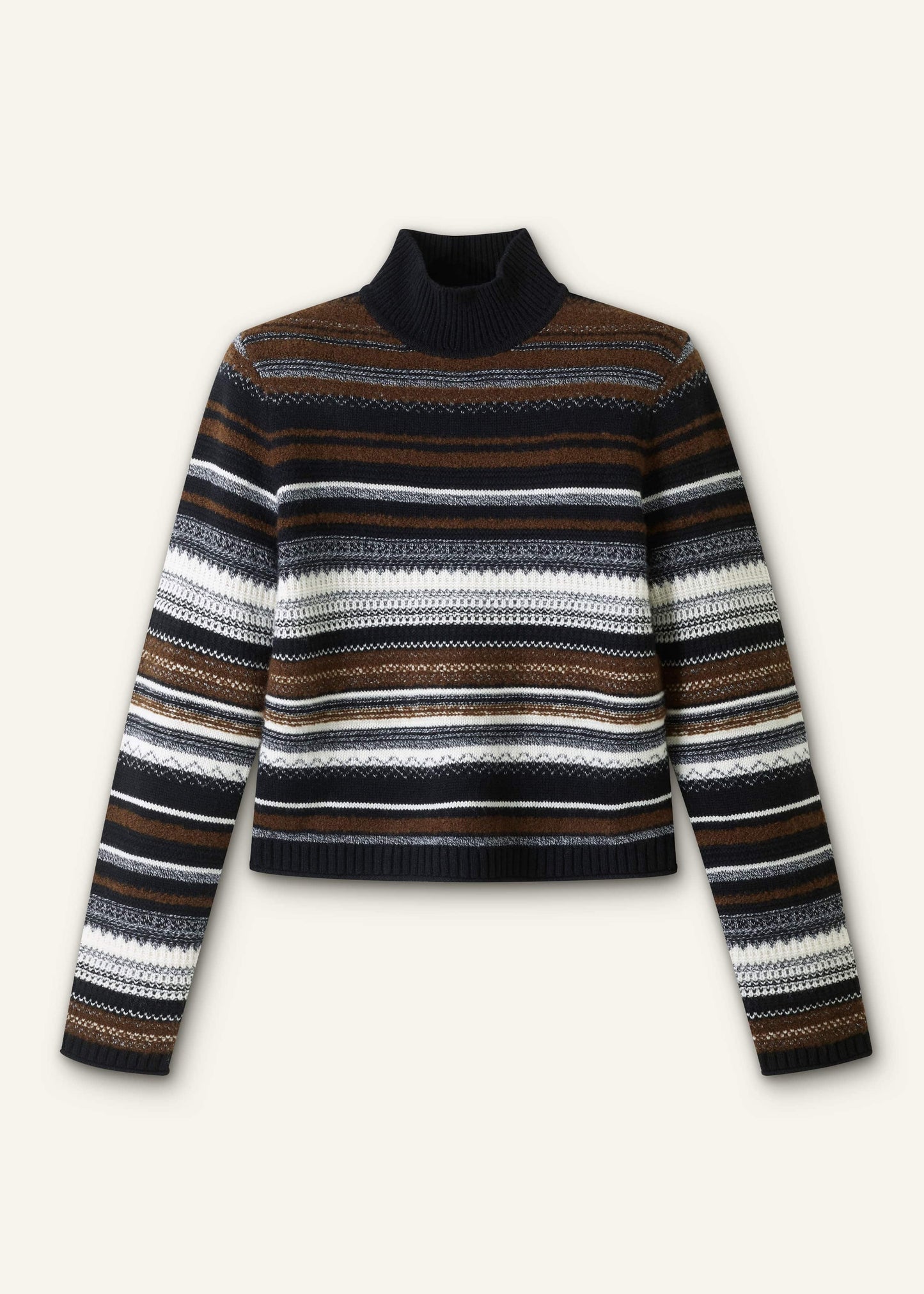 ME and EM Clothing Black Textured Stitch Relaxed High Neck Sweater
