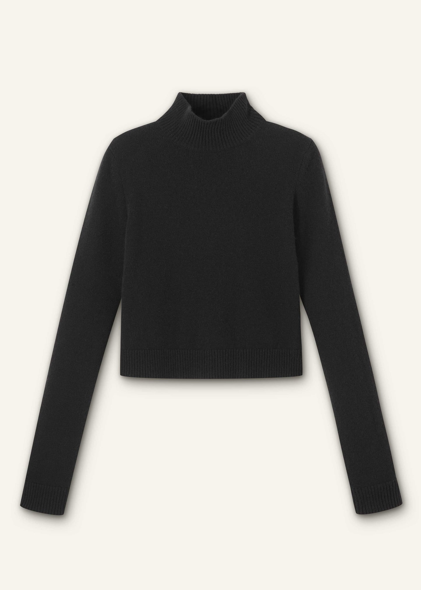 ME and EM Clothing Black High Neck Crop Sweater