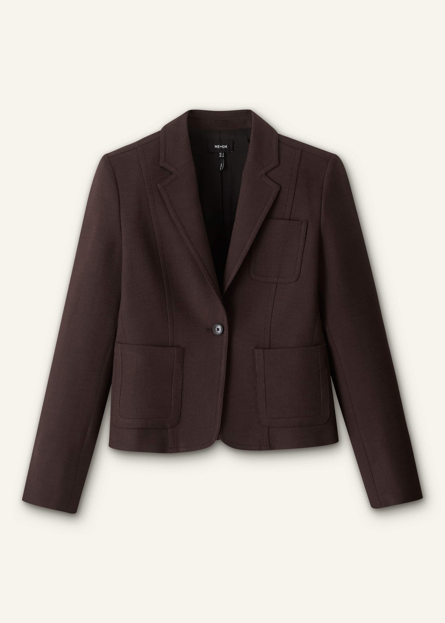 ME and EM Clothing Brown Fitted Short Blazer