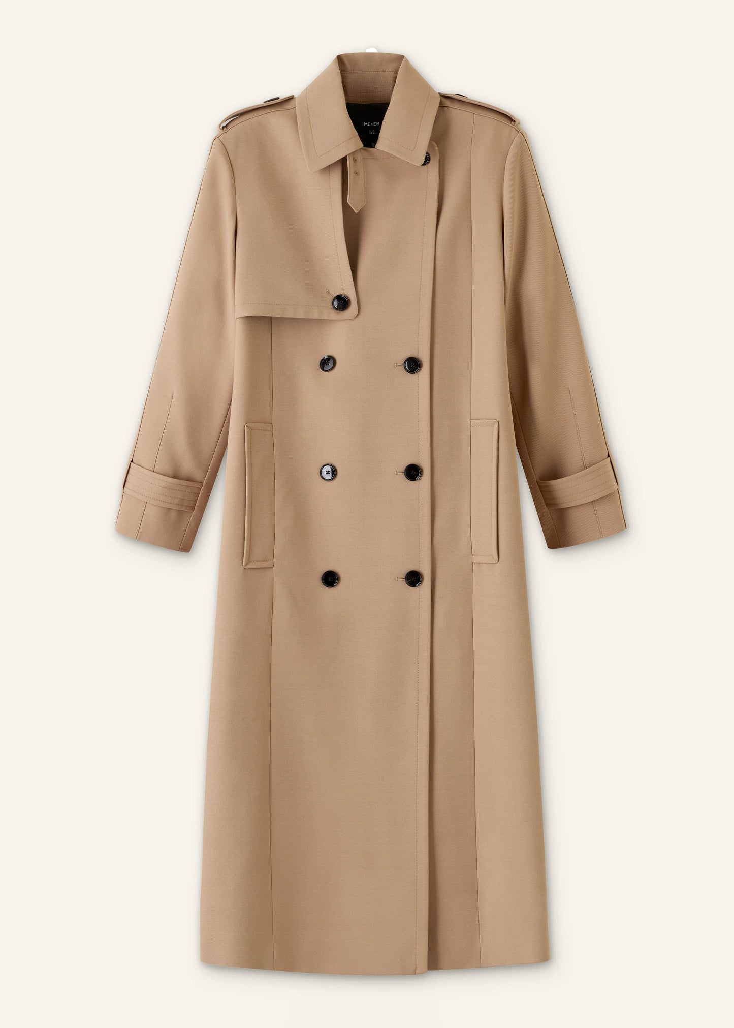 ME and EM Clothing Brown Relaxed Shoulder Trench Coat