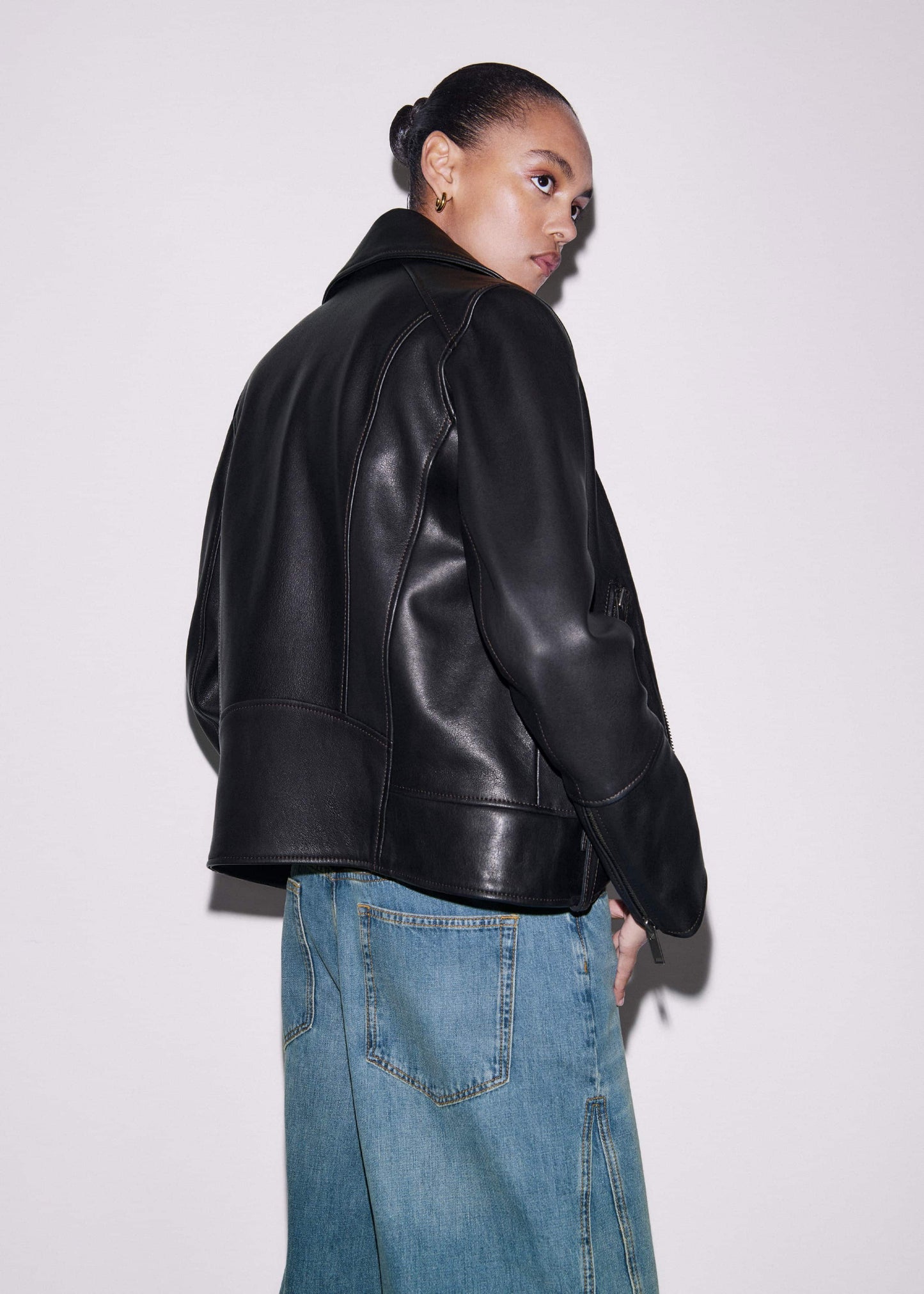 ME and EM Clothing Black Authentic Leather Biker Jacket