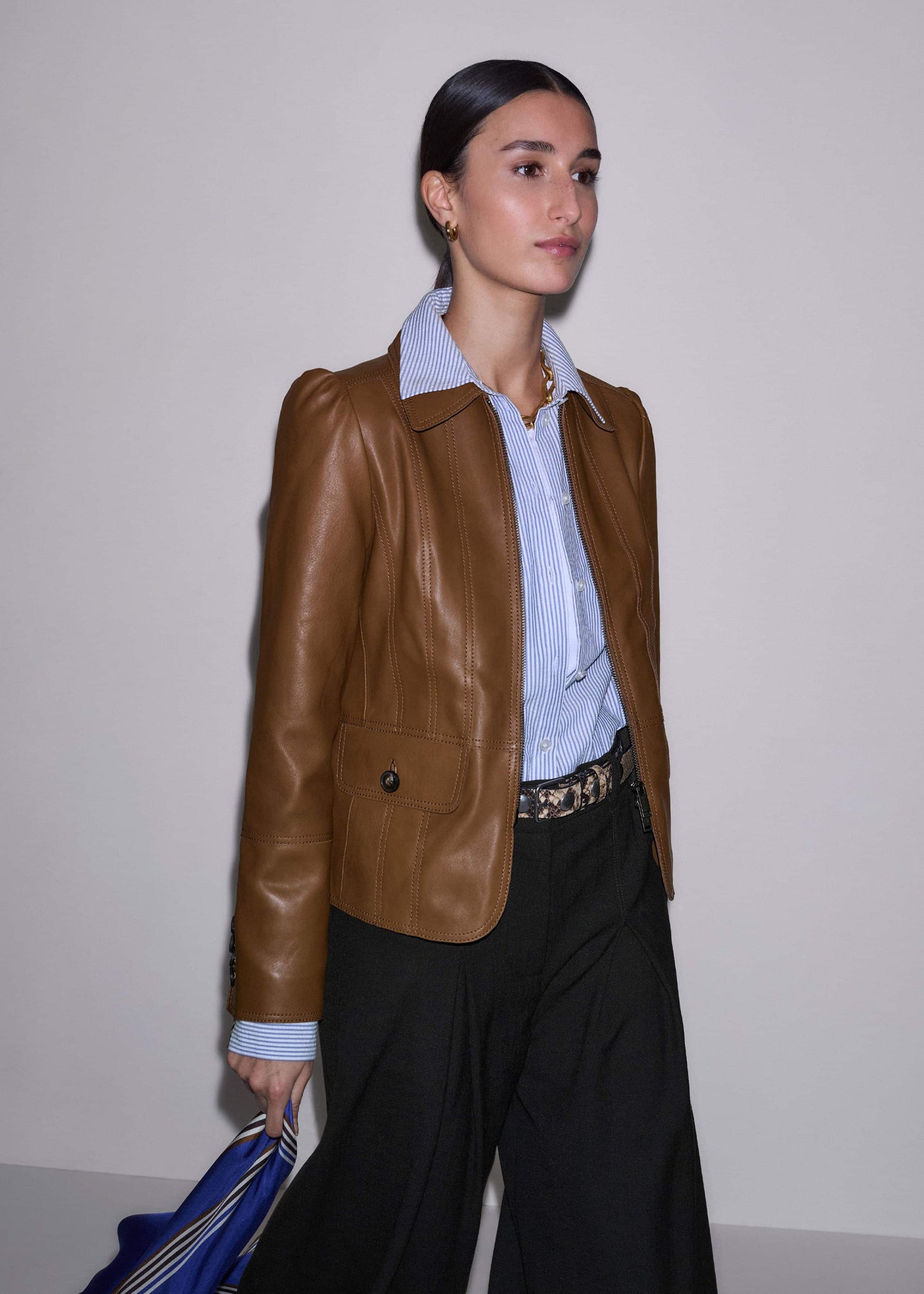 ME and EM Clothing Brown Slim Fit Feminine Utility Jacket