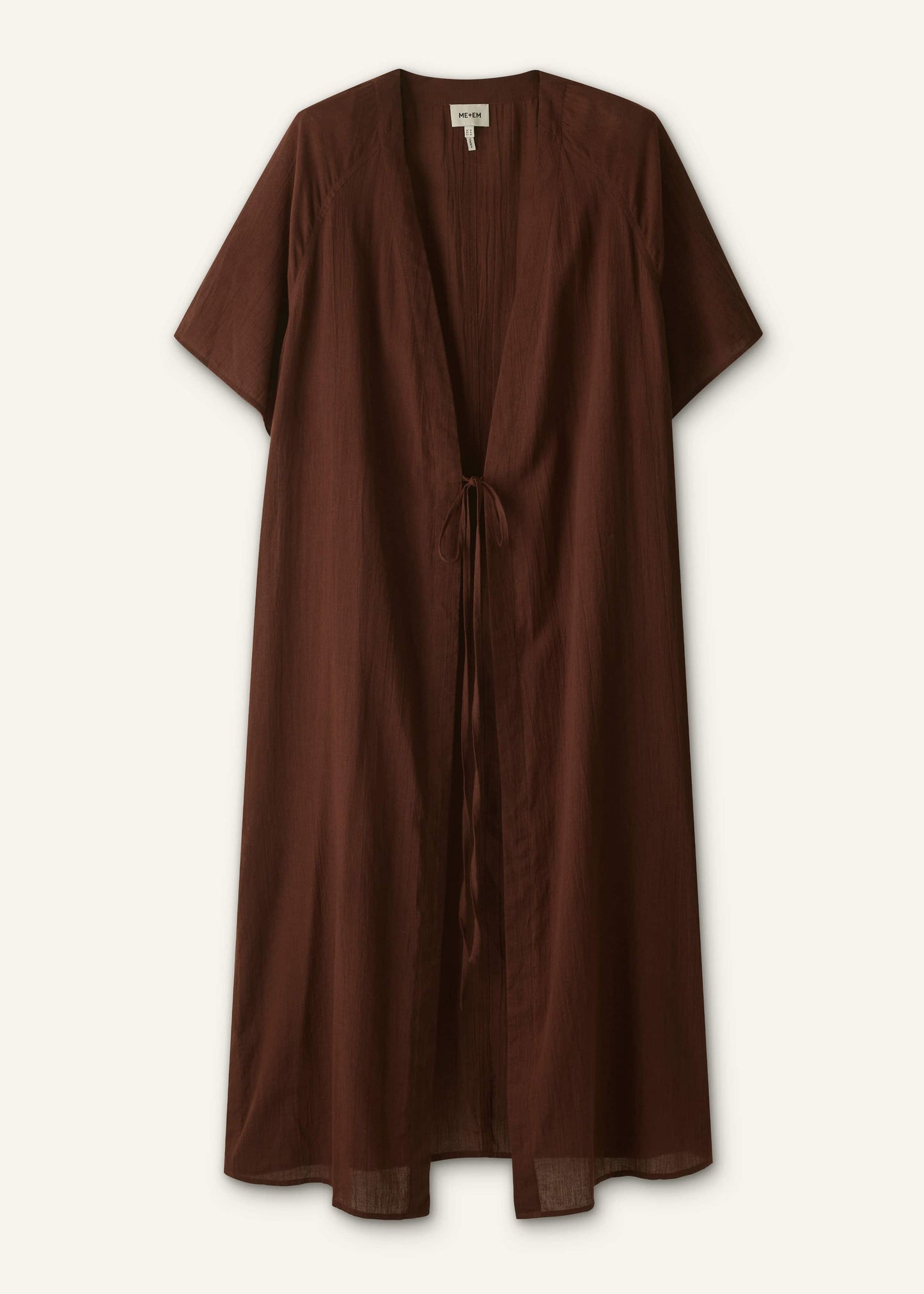 ME and EM Clothing Cinnamon Brown Tie Front Maxi Cover Up