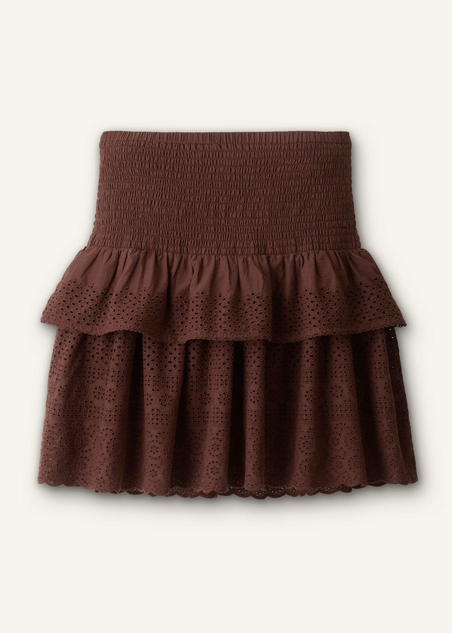 ME and EM Clothing Cinnamon Shirred Mini Skirt