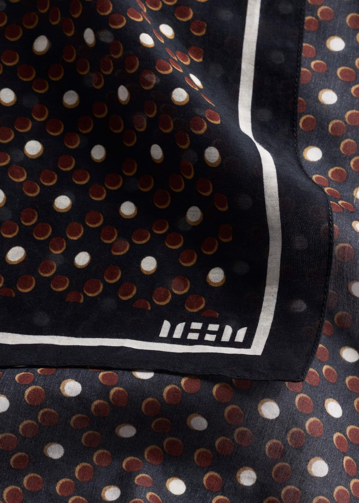 ME and EM Clothing|Accessories Black Dotted Border Scarf