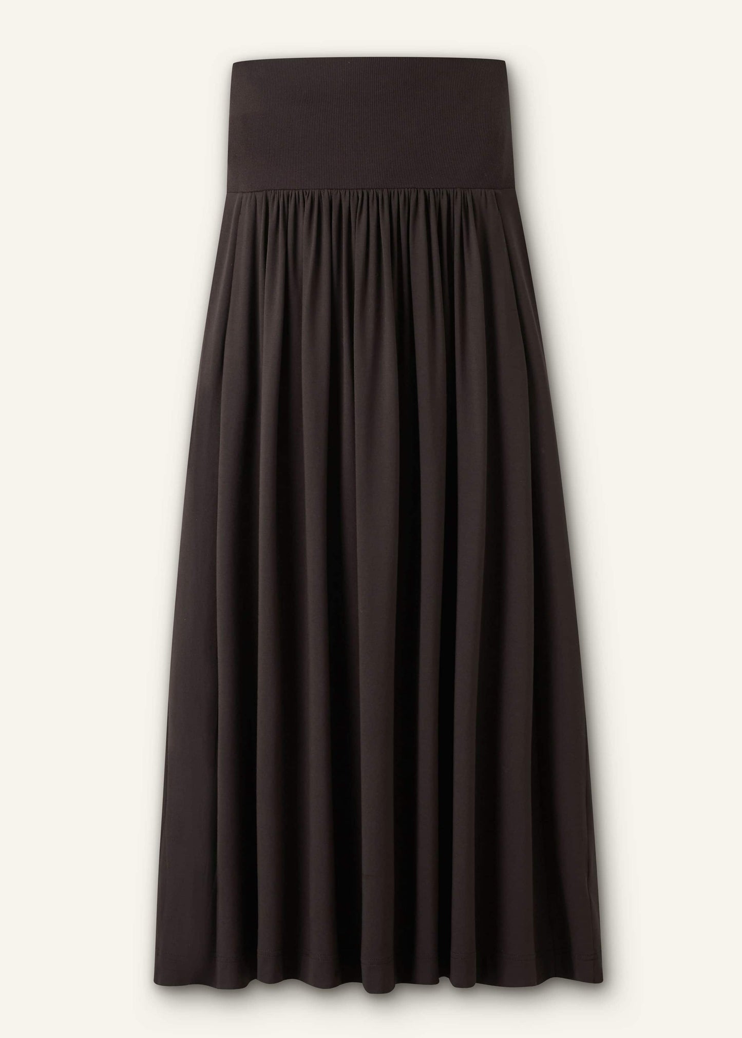 ME and EM Clothing Brown Soft Sculpt Maxi Skirt